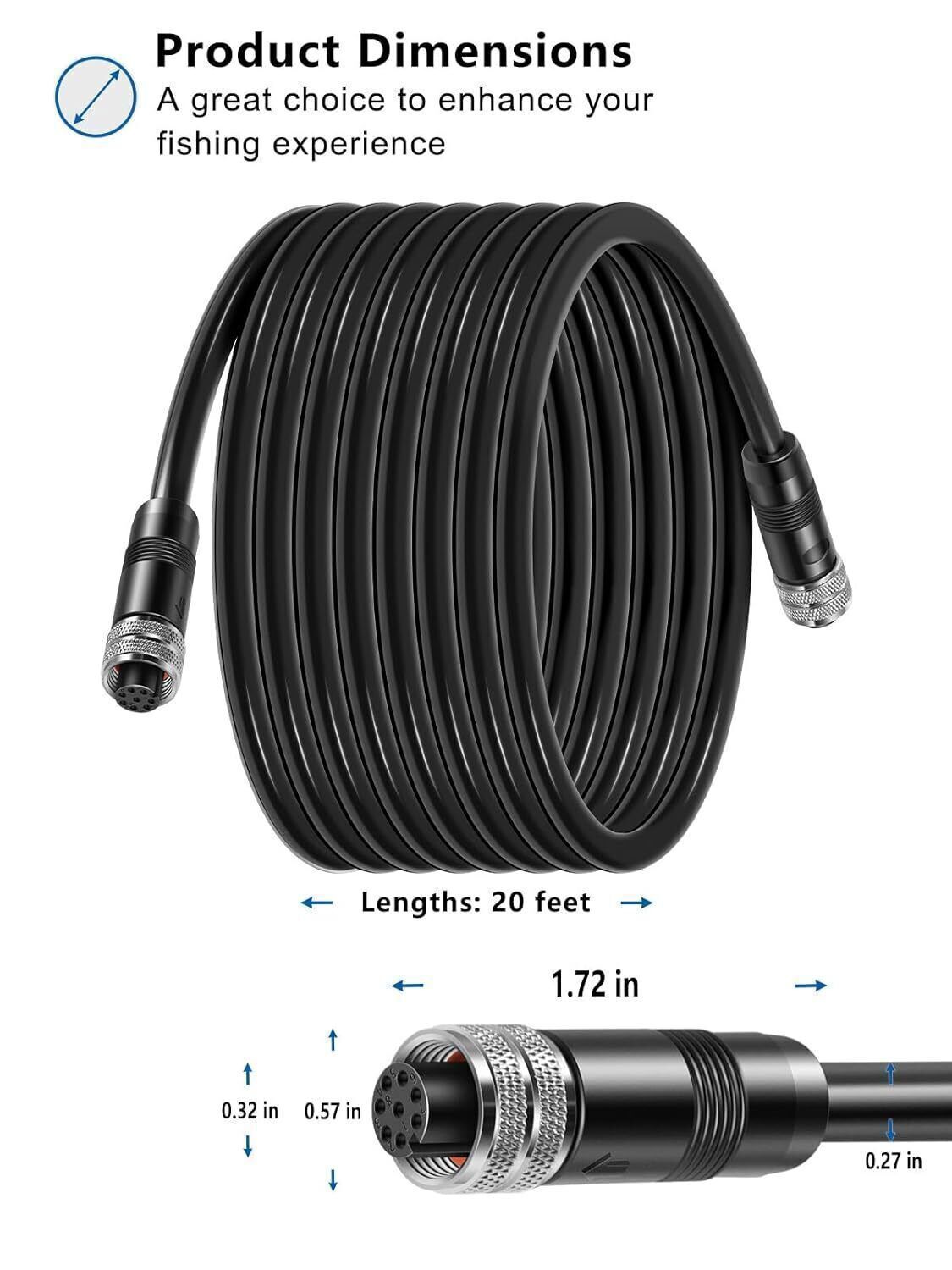 720073-3 20 Feet Ethernet Cable AS EC 20E for Humminbird for Helix, APEX, SOLIX