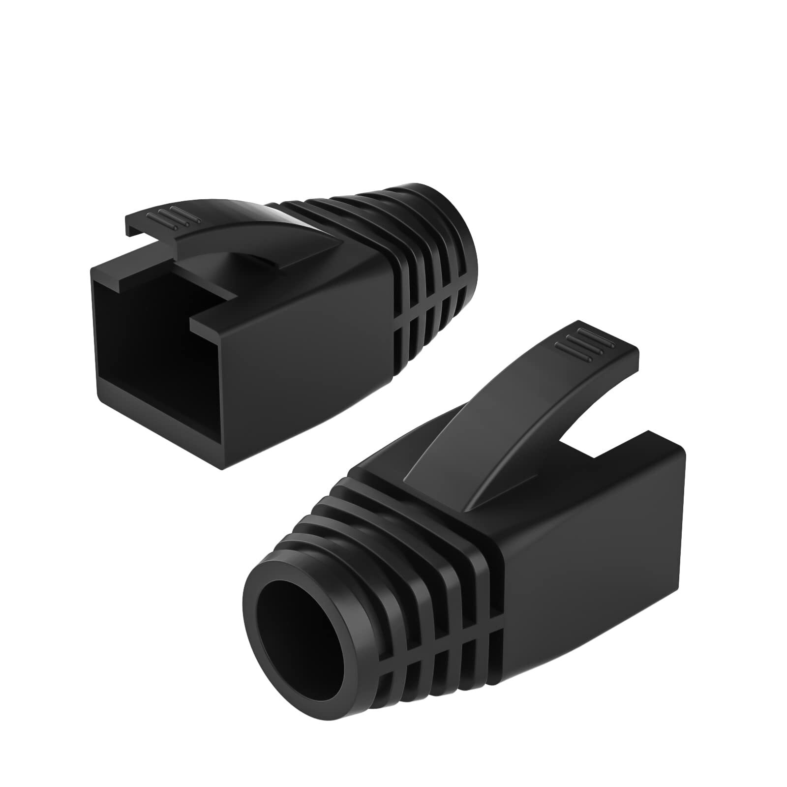 100 Pack RJ45 Boot Cover, Cat5 Cat6 Cat6A Ethernet Cable Boots (Hole Dia 6.5mm)