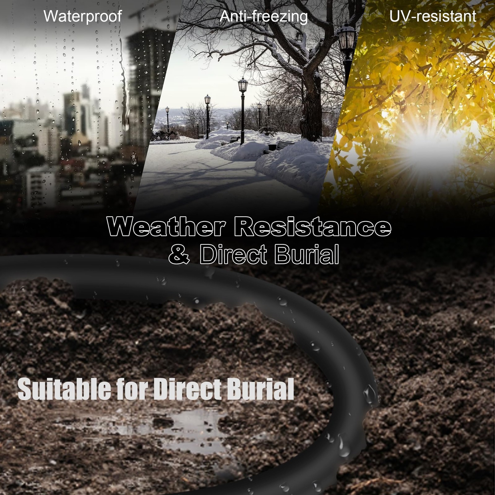 Cat 6 Outdoor Ethernet Cable 500ft, Shielded, Direct Burial, POE, Waterproof