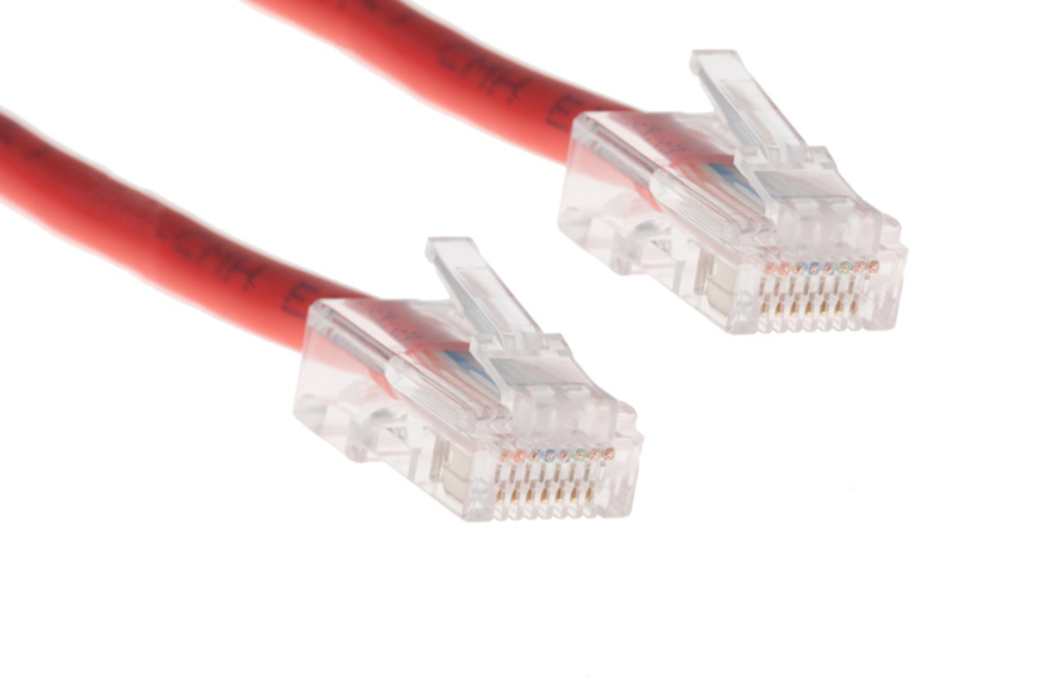 CAT5e Ethernet Patch Cable, Non-Booted, 3 Foot, Red – Lifetime Warranty