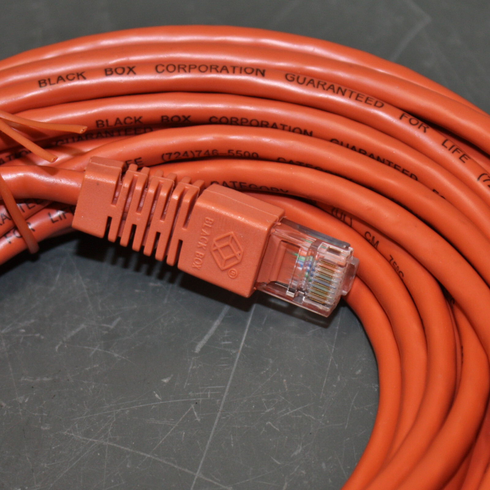(25) Black Box CAT5e Premium Patch Cable, 25ft Ethernet Cord, Orange, 100 MHz