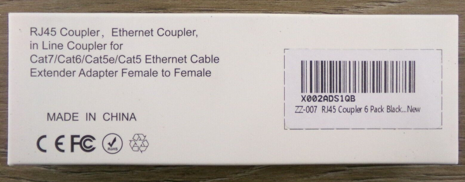 Box of 6 RJ45 Coupler, Cat7/Cat6/Cat5e/Cat5 Ethernet Cable, New S1