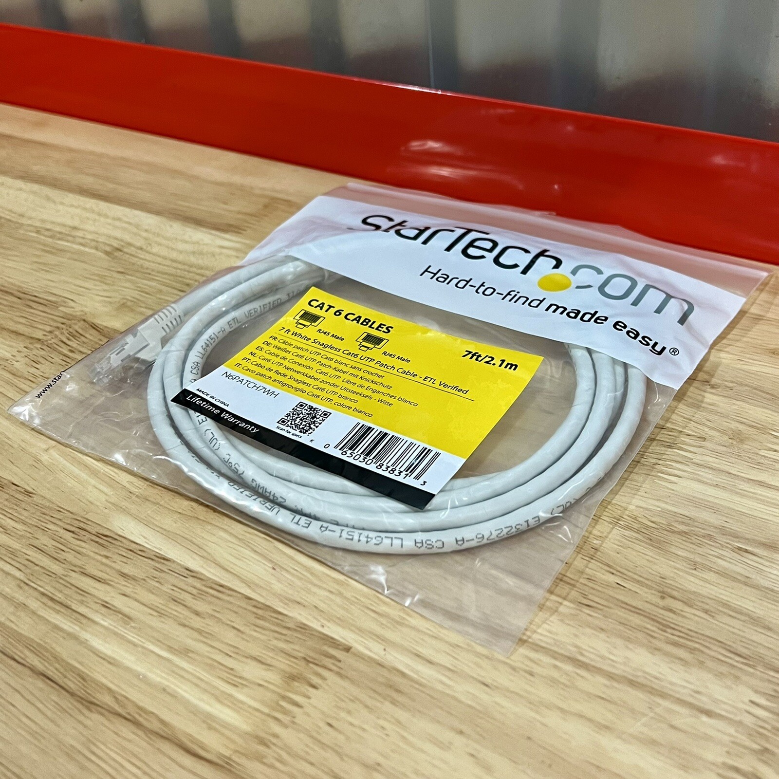 BRAND NEW StarTech 7ft. / 2.1m White Snagless Cat6 UTP Patch Cable ETL Verified