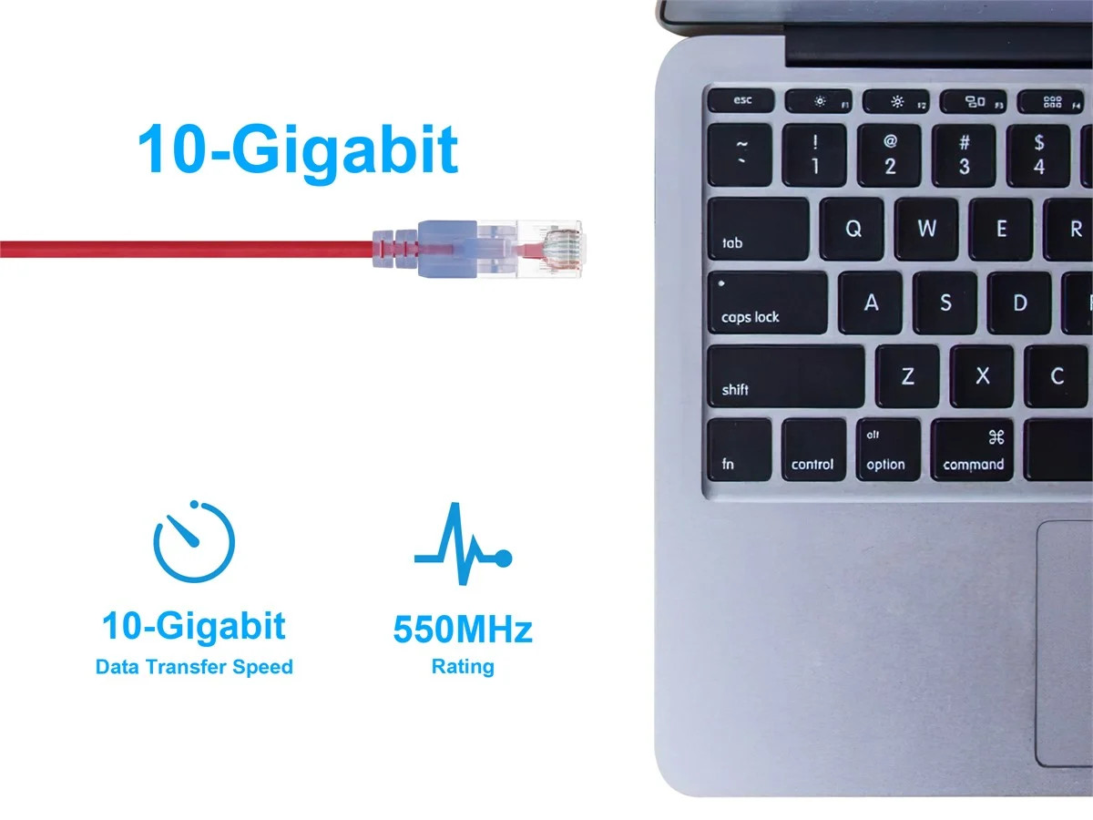 Monoprice Cat6A Ethernet Patch Cable – 3 feet – Red | Snagless RJ45 550Mhz UTP