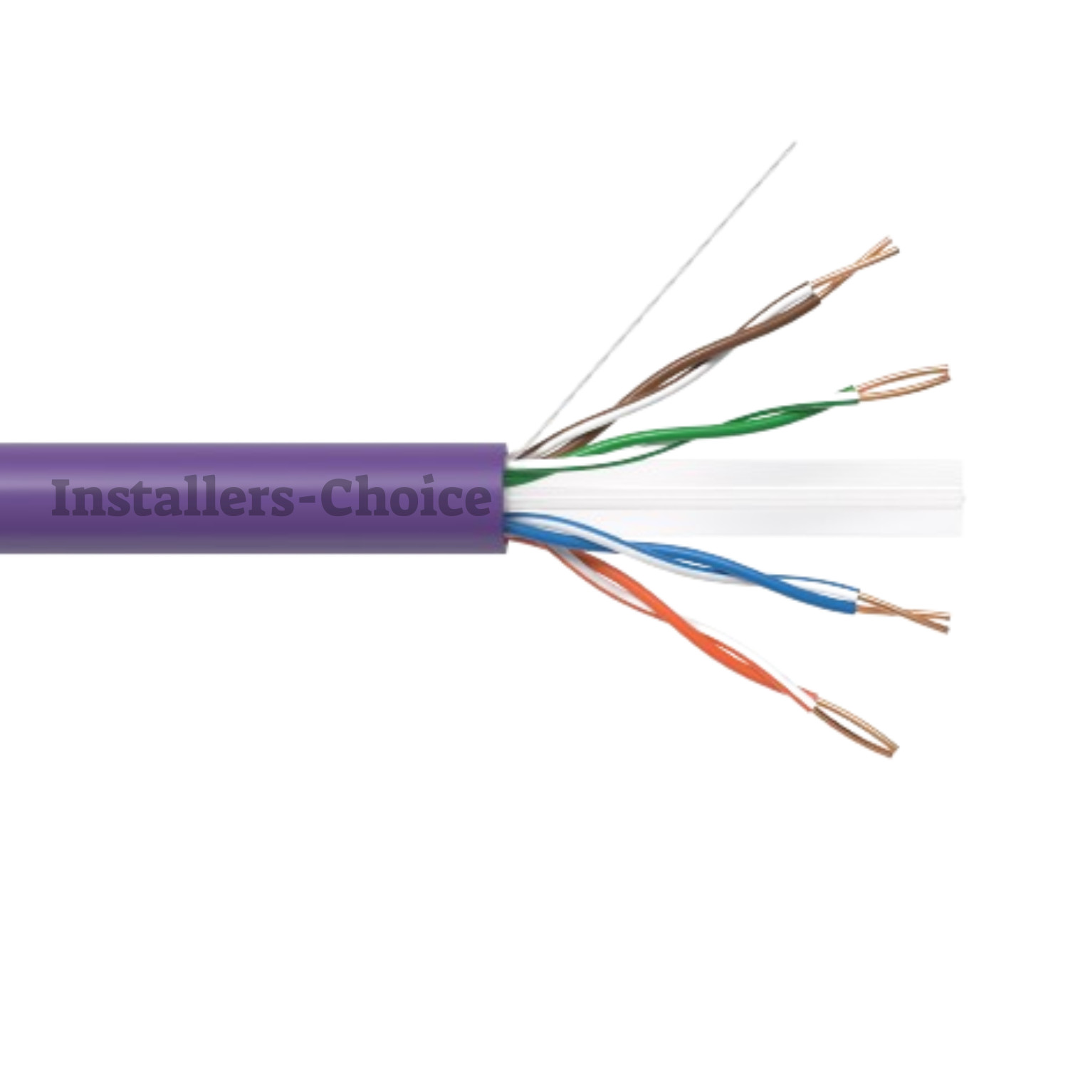 CAT6 500ft Purple ETL CMR 23 AWG Solid Copper Ethernet Network Cable