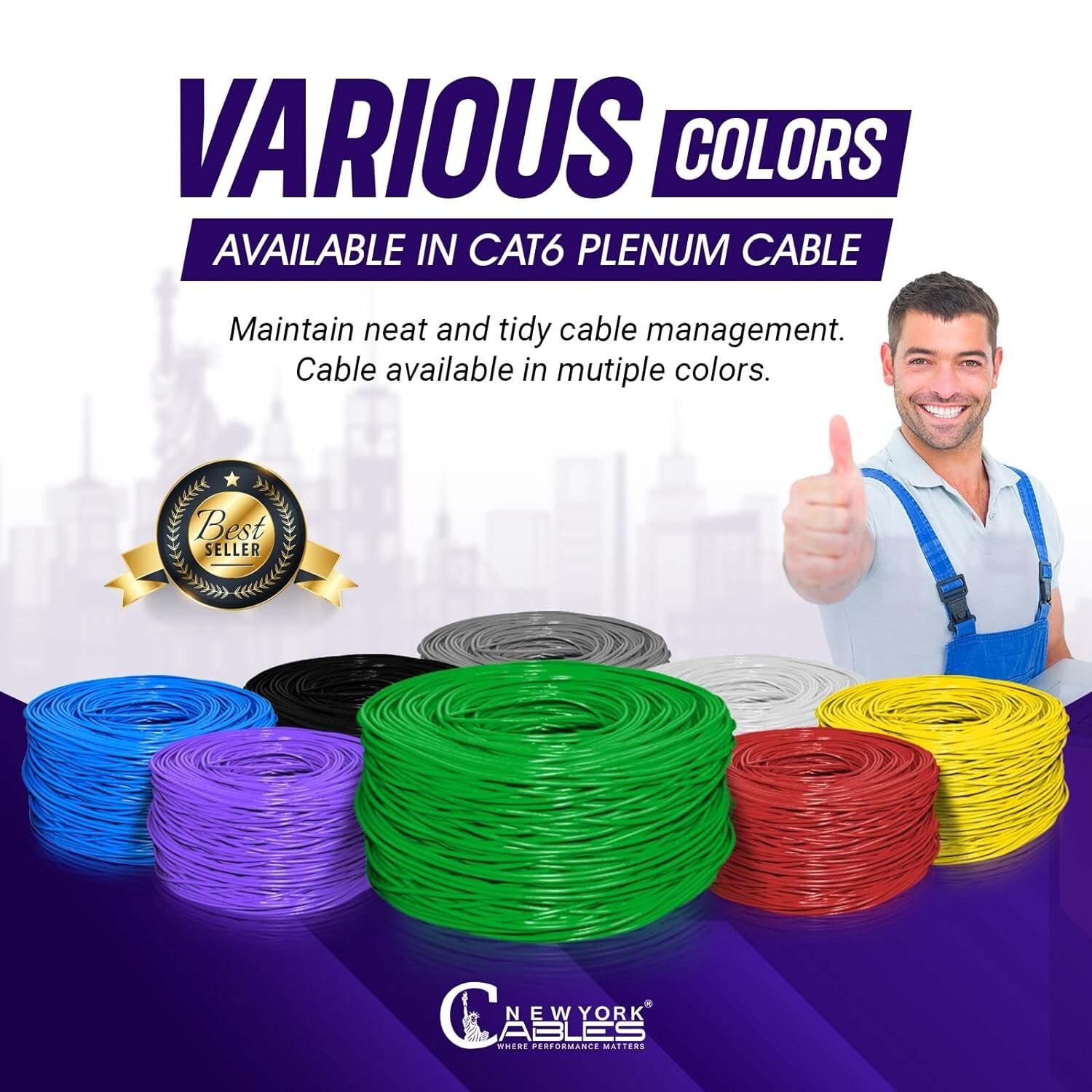 CAT6 Plenum CCA Cable 1000ft UTP Soild Network LAN 23AWG 550Mhz Bulk Wire Green