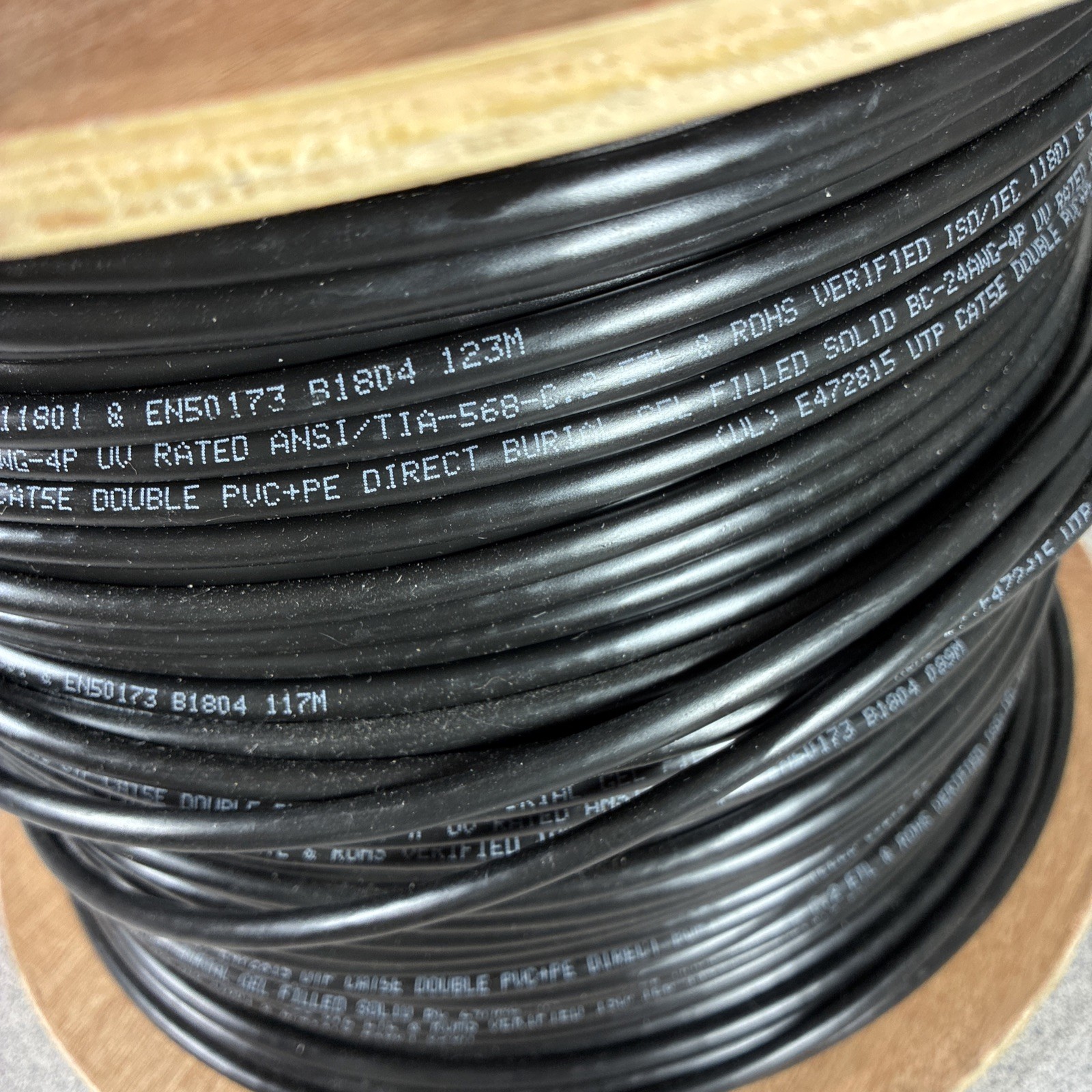 Outdoor Direct Burial dry Gel Tape cat5 cat5e BC-24AWG-4P Spool PROCAT5GELX Wire