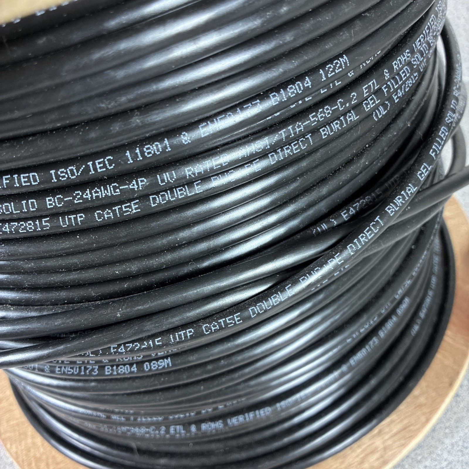 Outdoor Direct Burial dry Gel Tape cat5 cat5e BC-24AWG-4P Spool PROCAT5GELX Wire