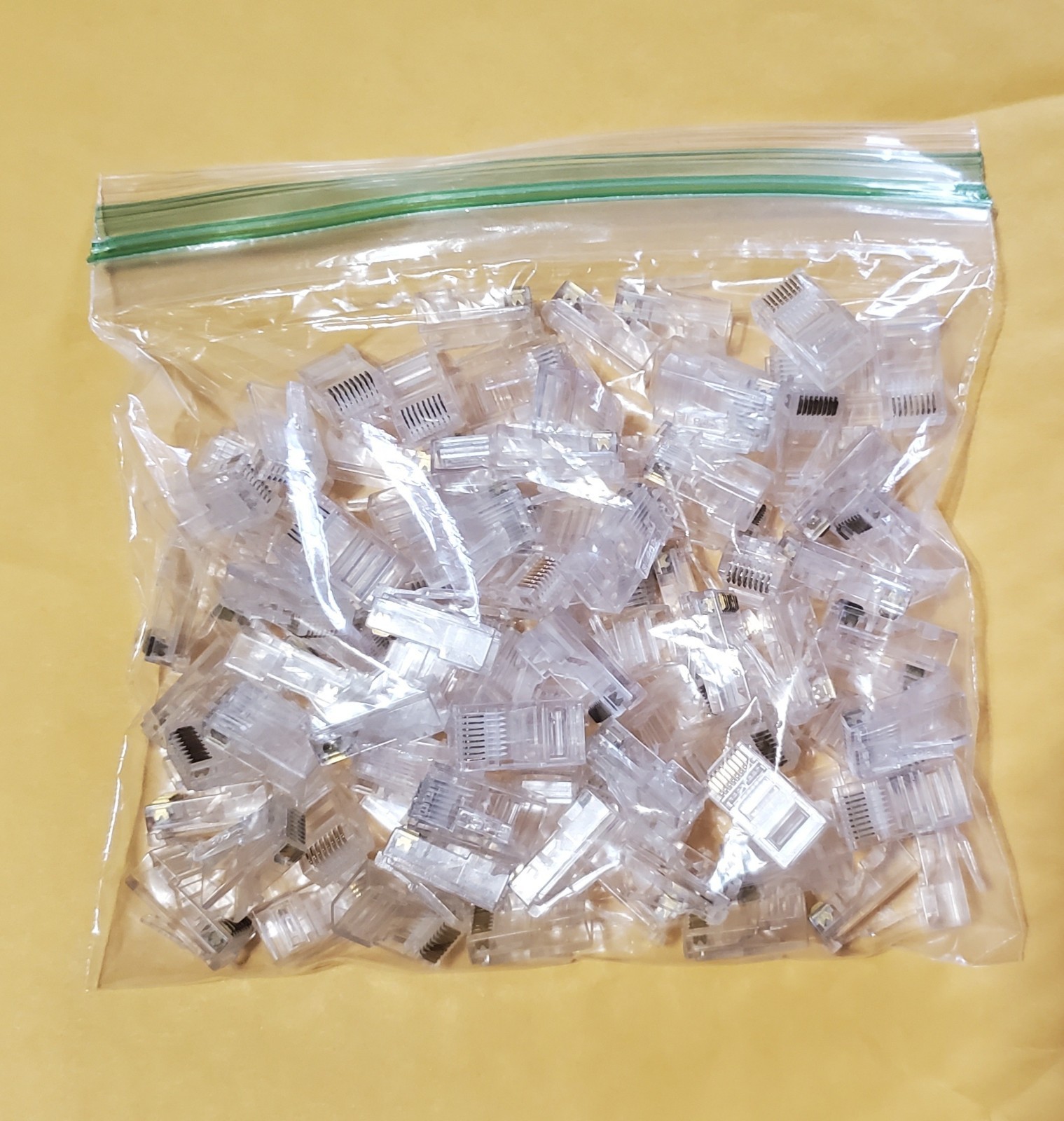 140 Pcs Pack Gold Plated RJ45 Connector Network Modular Plugs