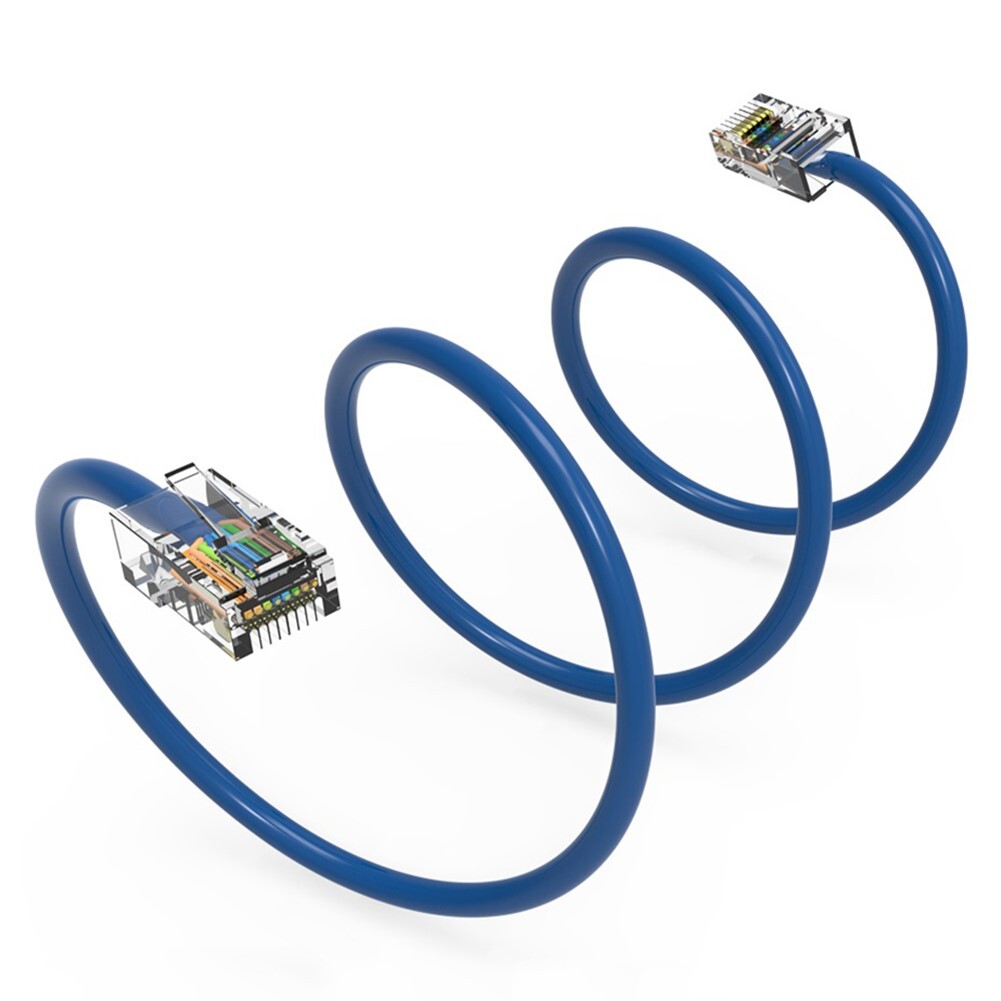 200FT Cat5E RJ45 Ethernet LAN Network UTP Non-Boot Patch Cable Copper 24AWG Blue