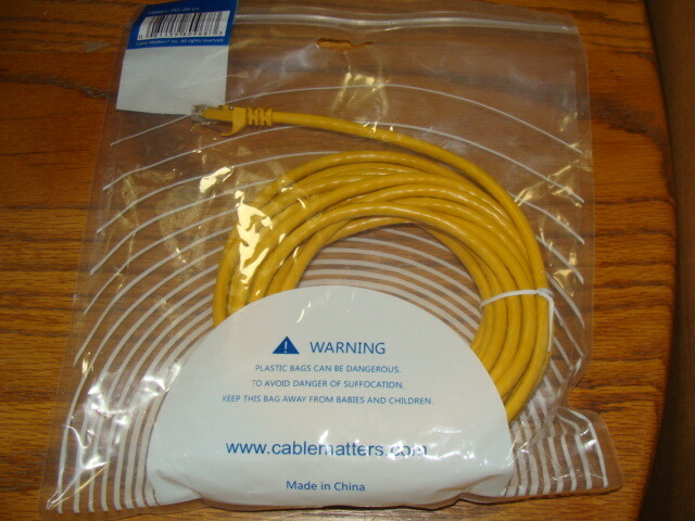 CABLE MATTERS CAT 6 NETWORK CABLE YELLOW 20 FEET 160001-YEL-20-US