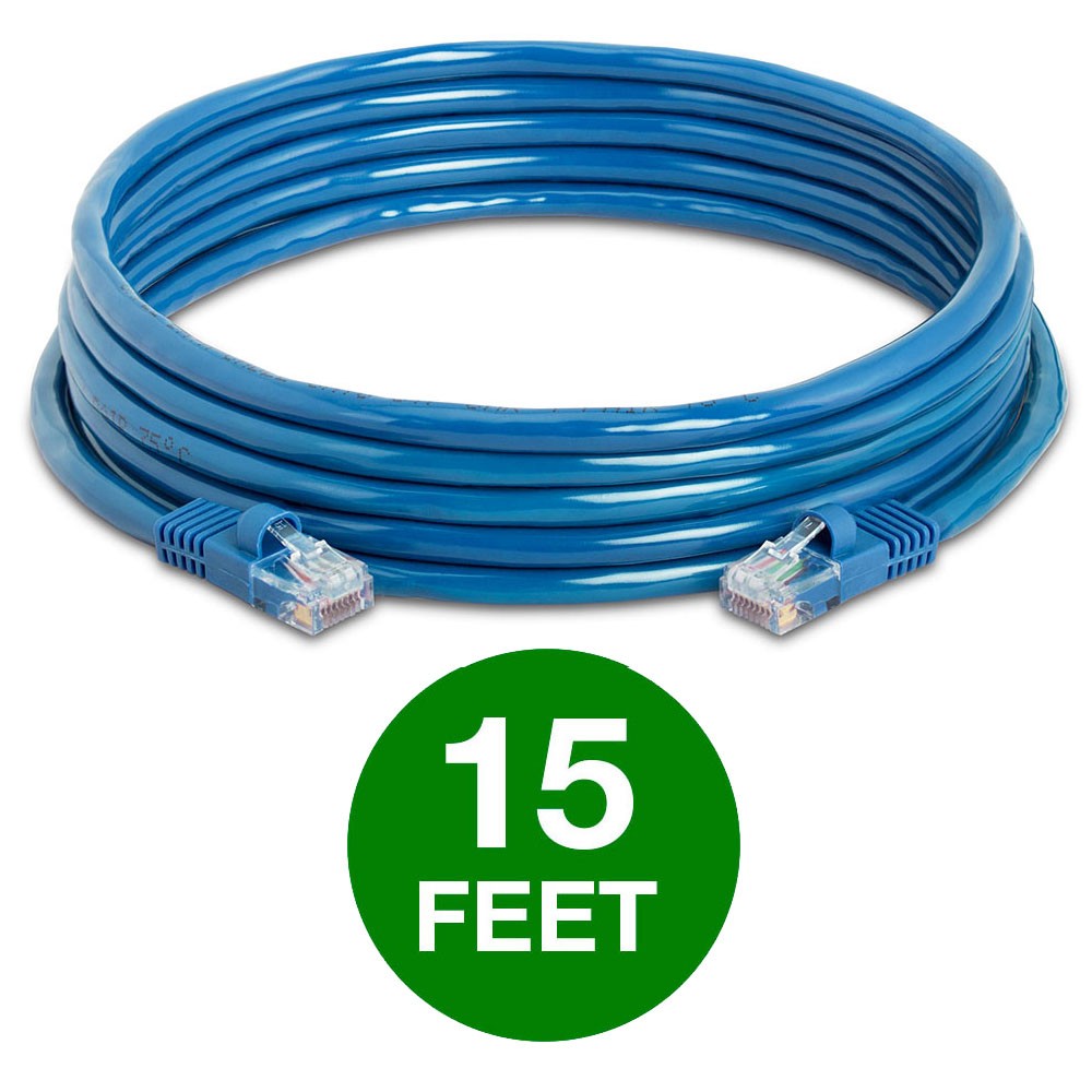 5 Pack Cat5e Ethernet Patch Cable 1.5ft-15ft High-Speed Internet LAN Cord Blue