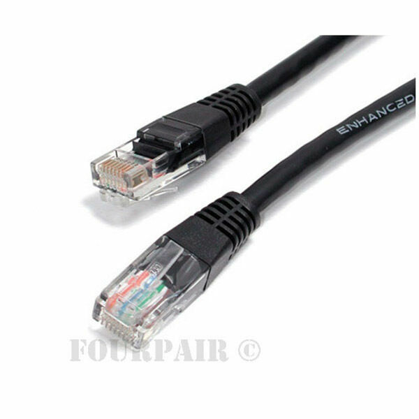 1ft – CAT5e Ethernet Network LAN Router Patch Cable Cord Wire 350 MHz RJ45 Black