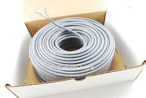 250ft Solid CAT6E CMR 550 Mhz, High-Performance 23 AWG Copper Bulk Cable, Gray