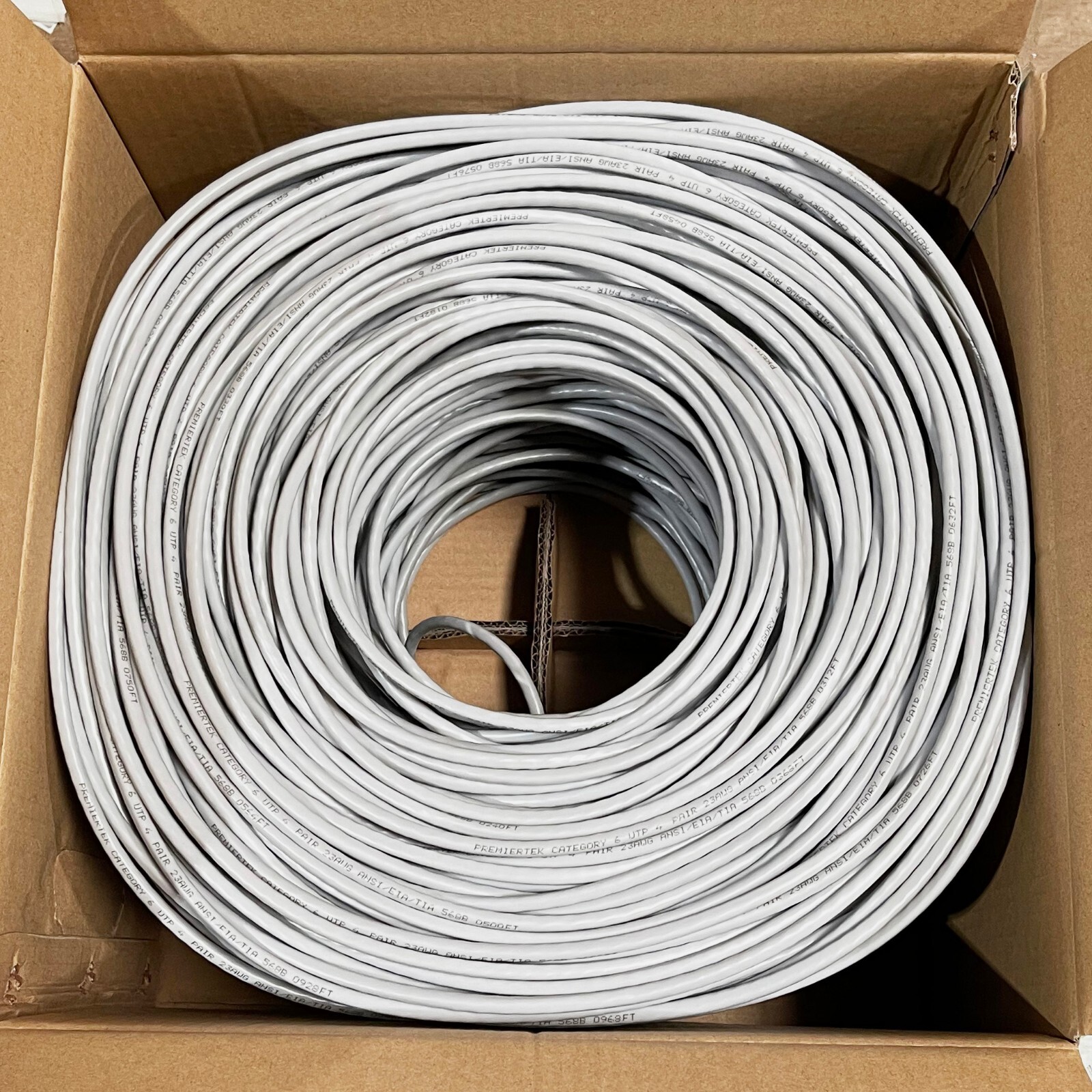 CAT6 1000FT UTP Cable 23AWG Riser 550MHz Network Ethernet Bulk Wire LAN NEW GRAY
