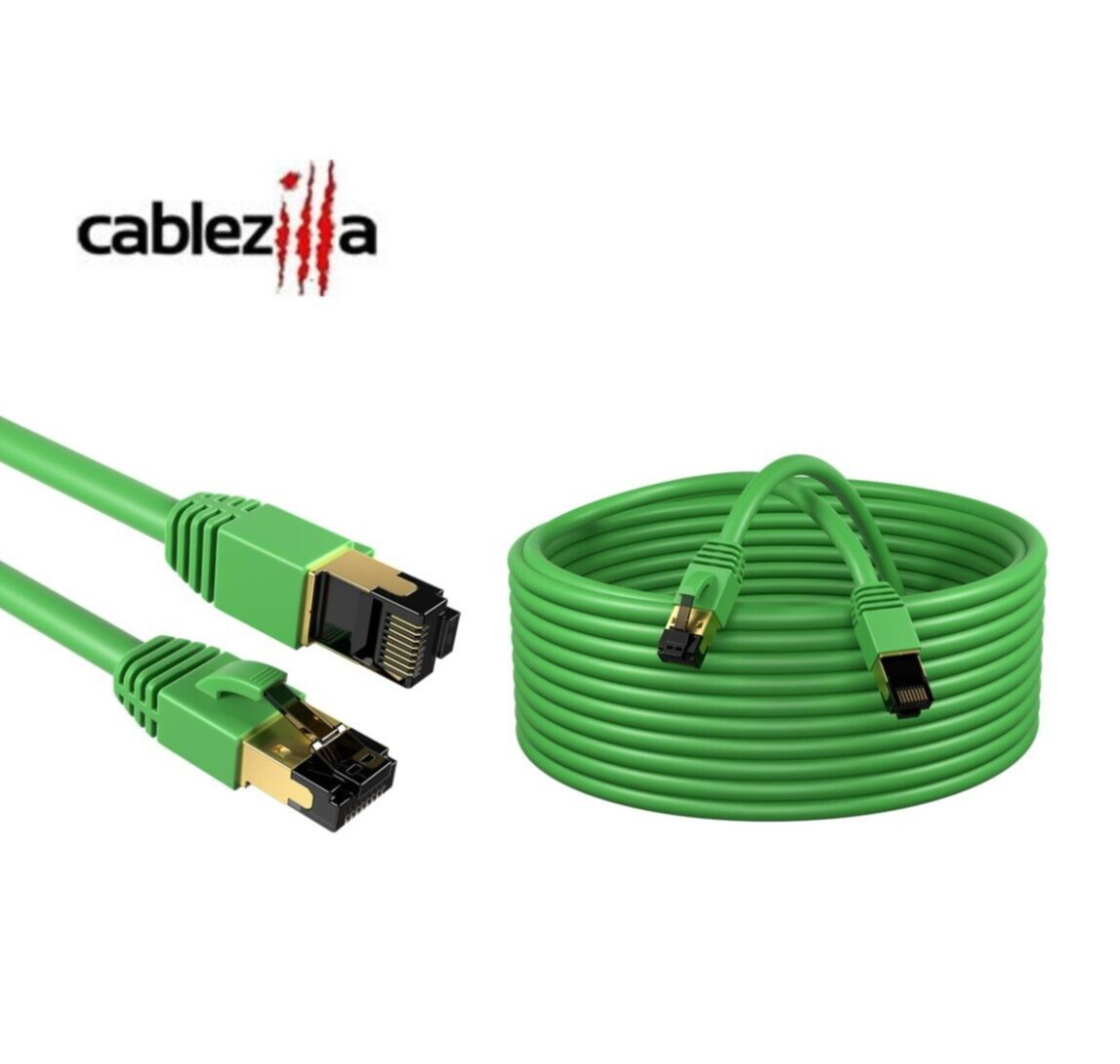 CAT8 SFTP Super Speed Ethernet Patch Cord 2GHz LAN Wire 0.5FT-75 FT Green LOT