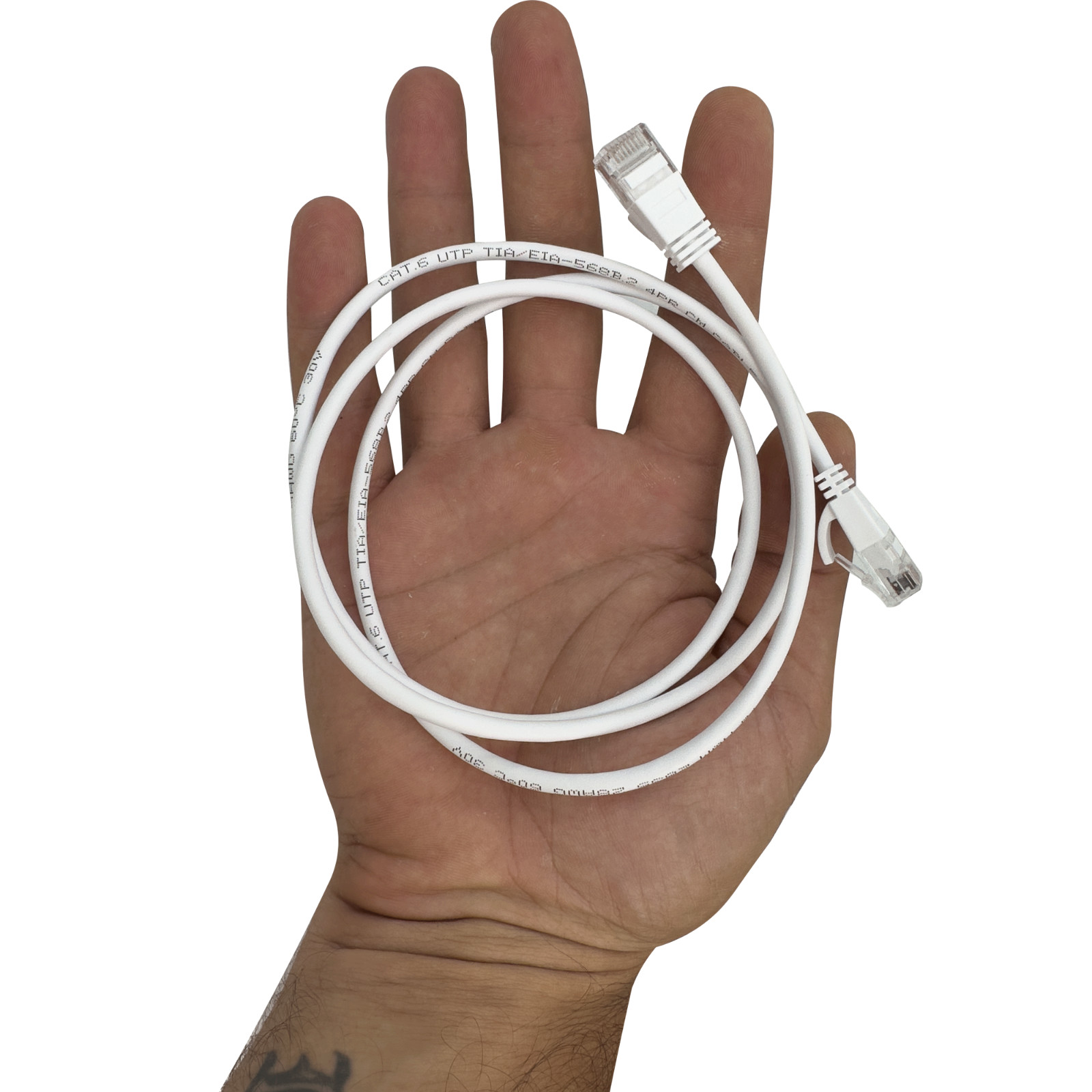 2250 Cat6a Short Boot White 1 Meter