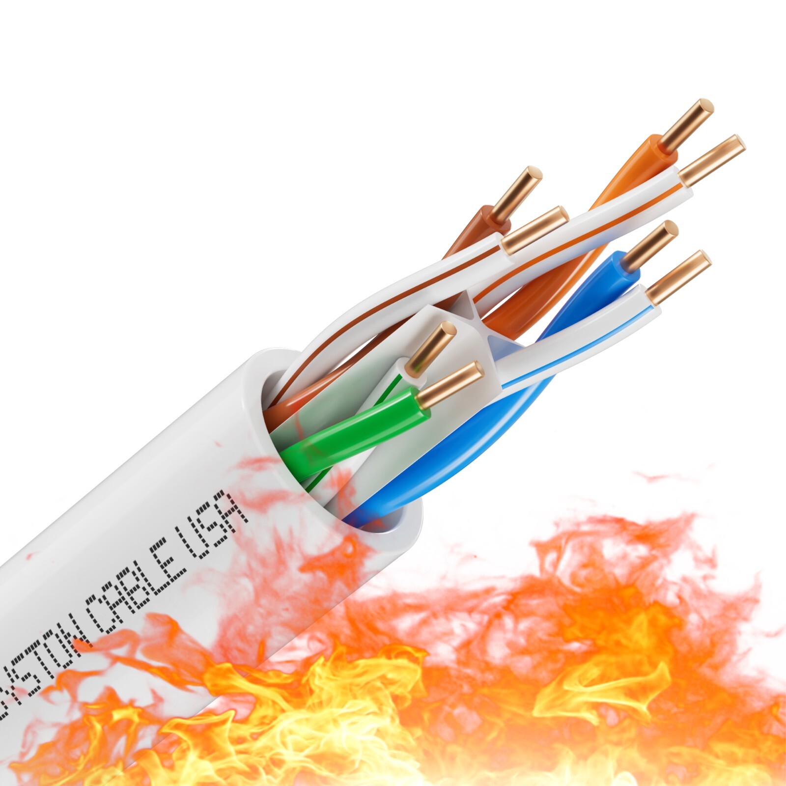 Syston Cat 6E Ethernet Network Cable 600MHz 23AWG UTP Solid Copper Wire-CMP Bulk
