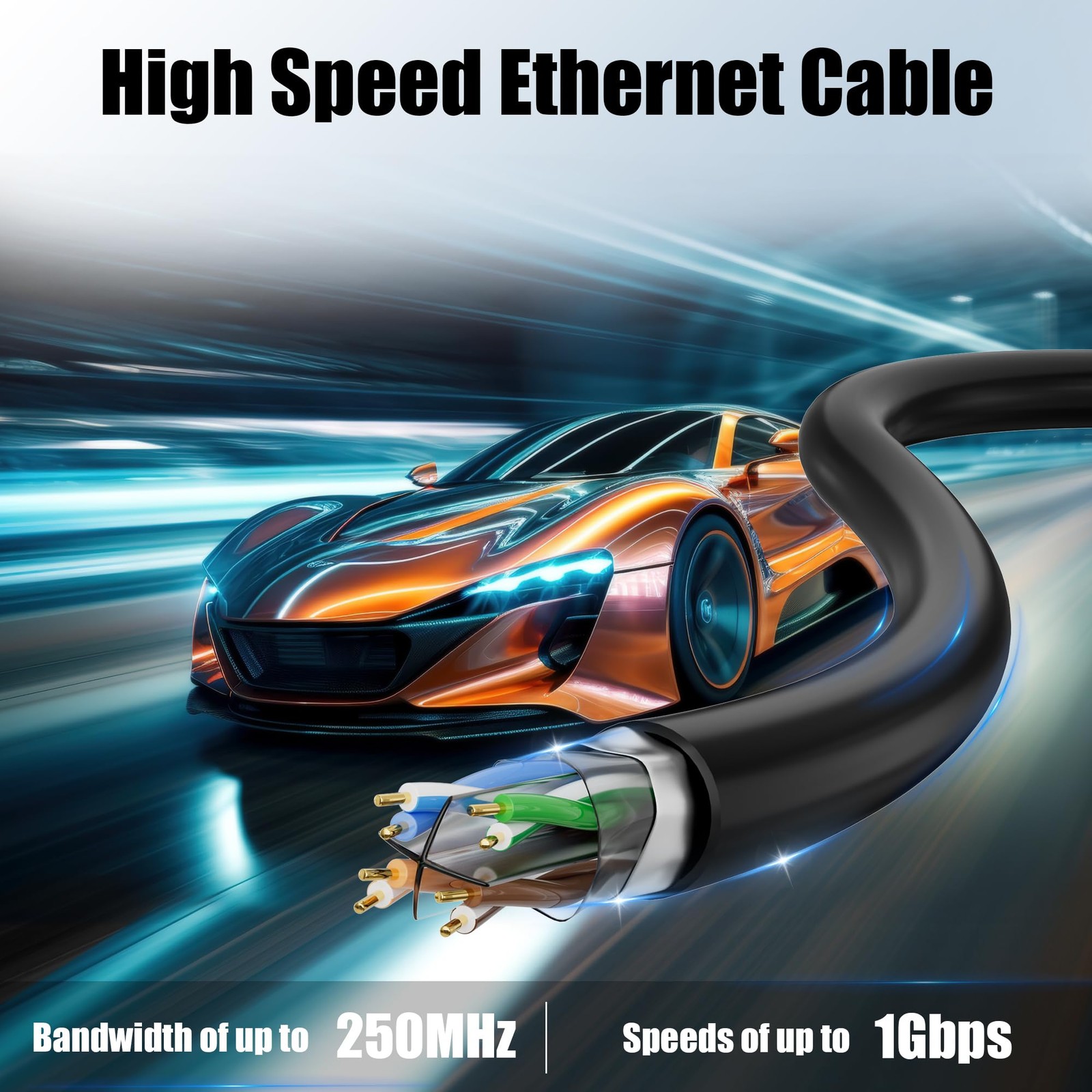 Cat 6 Outdoor Ethernet Cable 500ft, Shielded, Direct Burial, POE, Waterproof