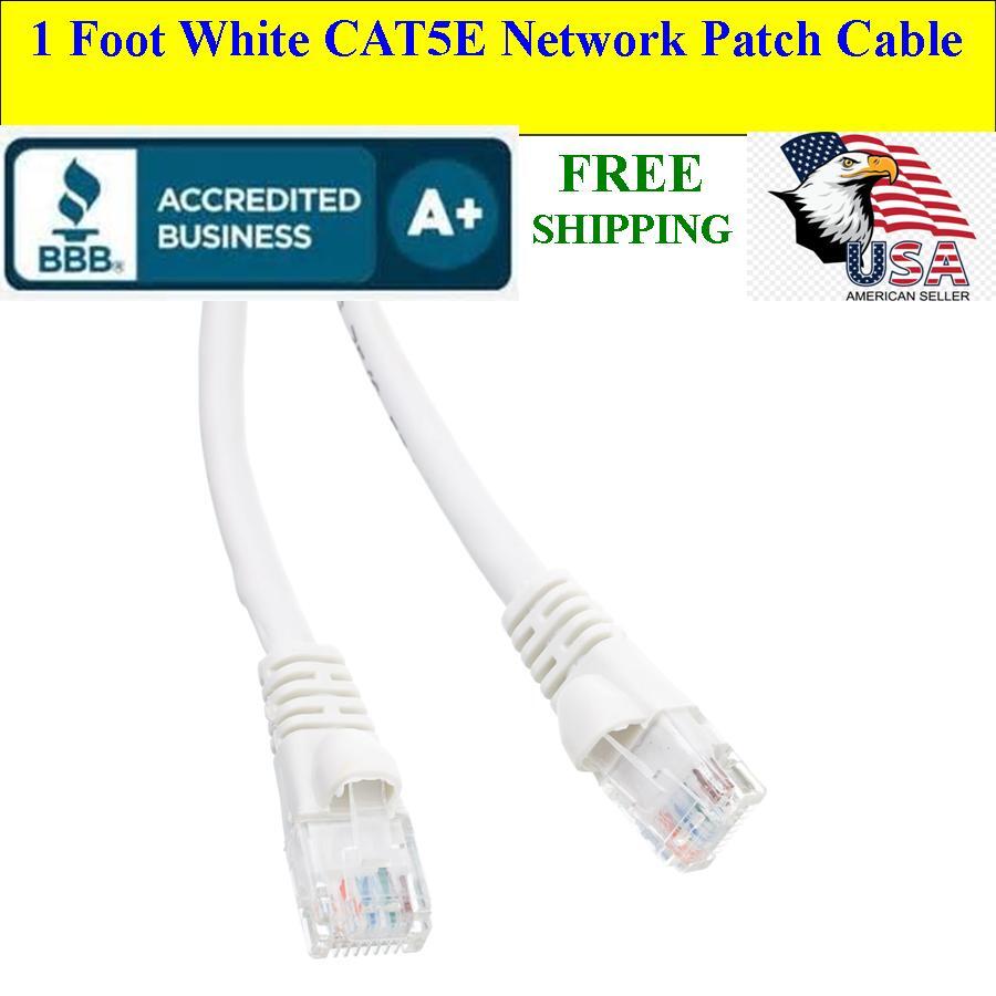 1 Ft Cat5e Ethernet Network Computer Patch Cable for PC, XBOX, PS3, PS4