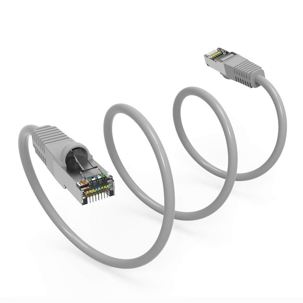 5 Pack of 1Ft CAT6 Shielded (SSTP) Ethernet Network Booted Cable Gray