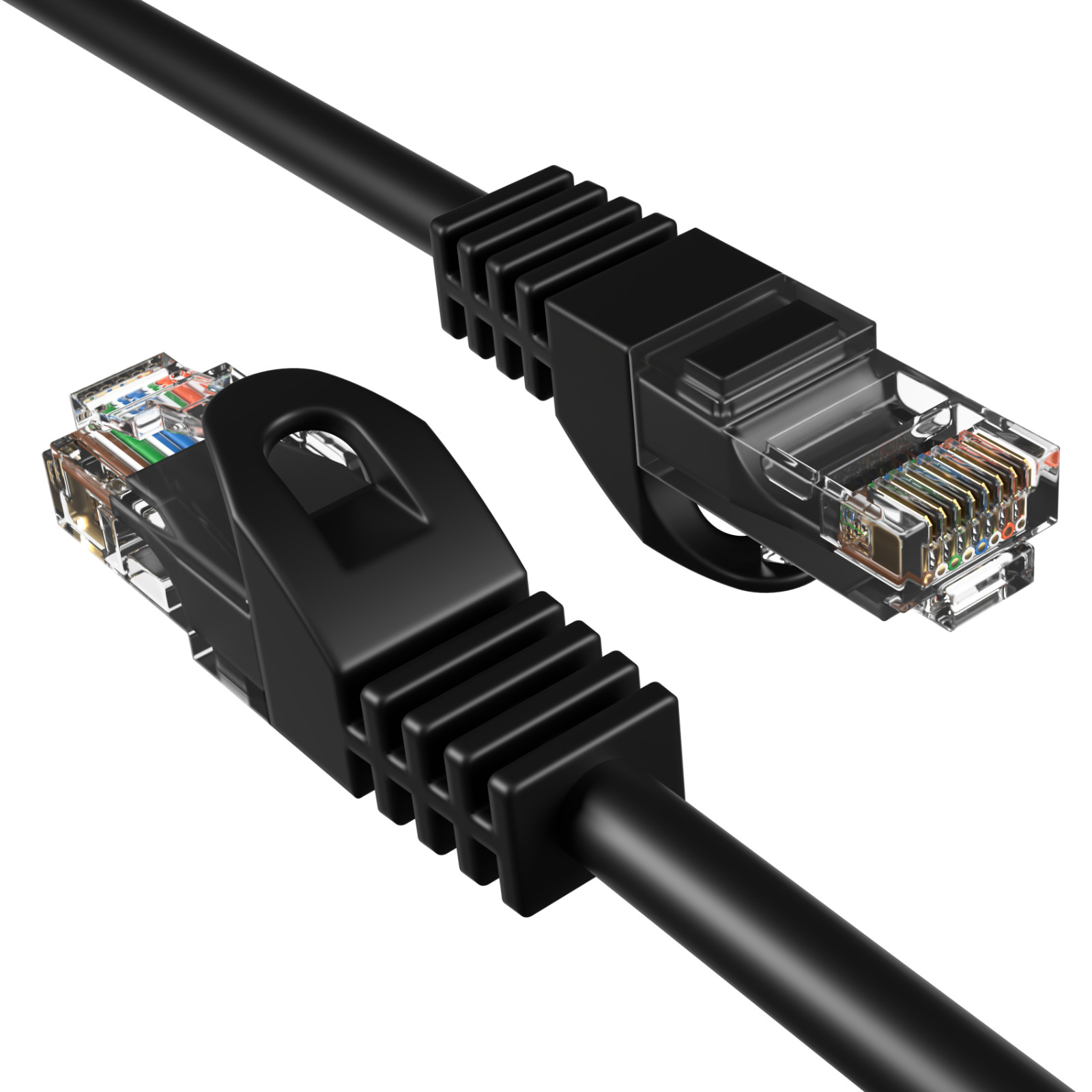 Cat5e Ethernet Patch Cord LAN Network Cable RJ45 UTP 1.5FT – 20FT Pack Lot Black