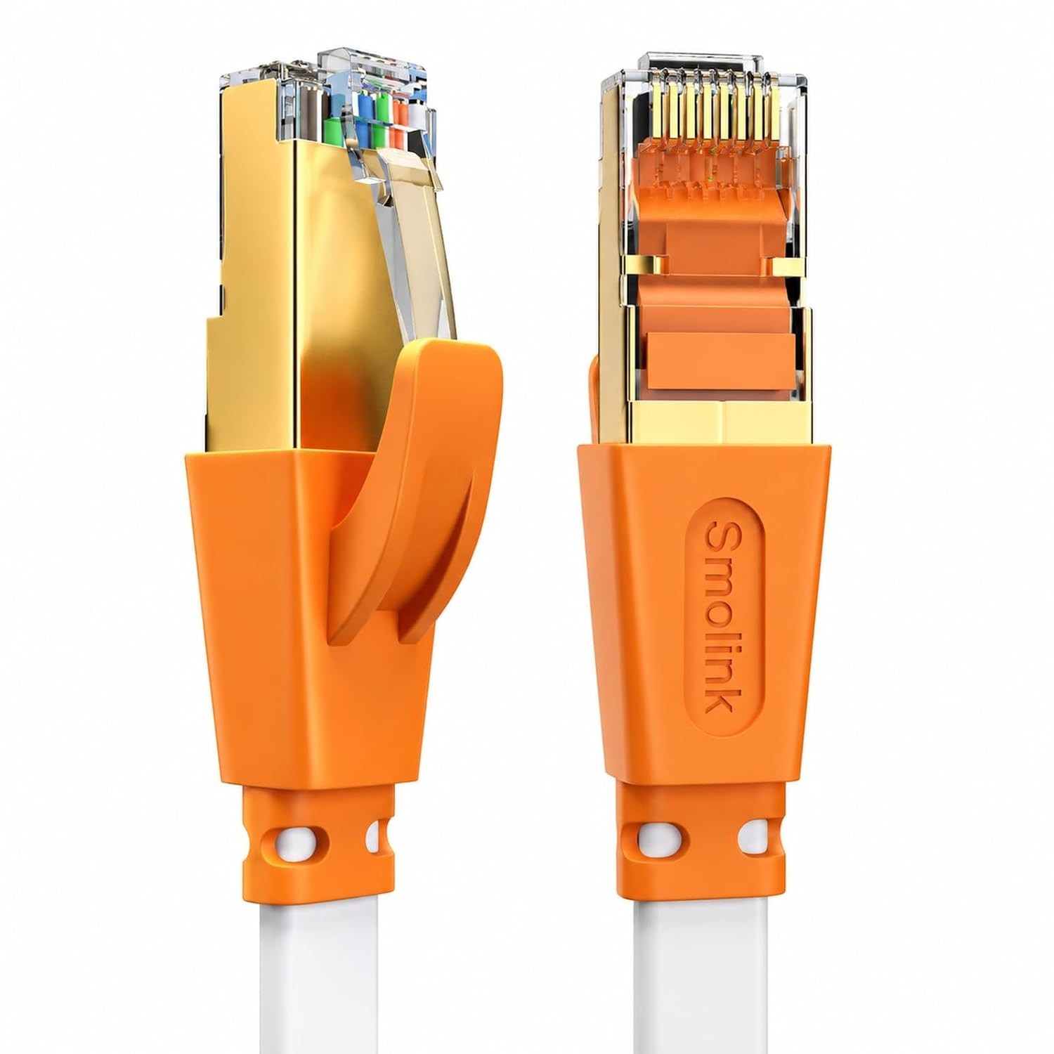 Flat Ethernet Cable 50ft – 40Gbps LAN Cord for Gaming, Modem