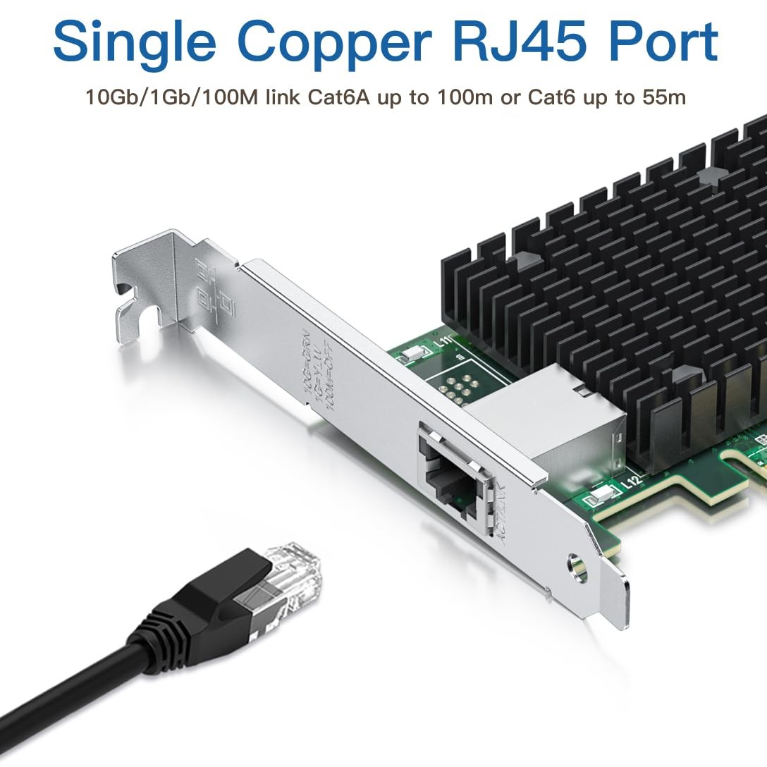 H!Fiber 10Gb RJ45 PCI-E Network Card NIC, Compare X540-10G-1T(1xRJ45), 1 Pack