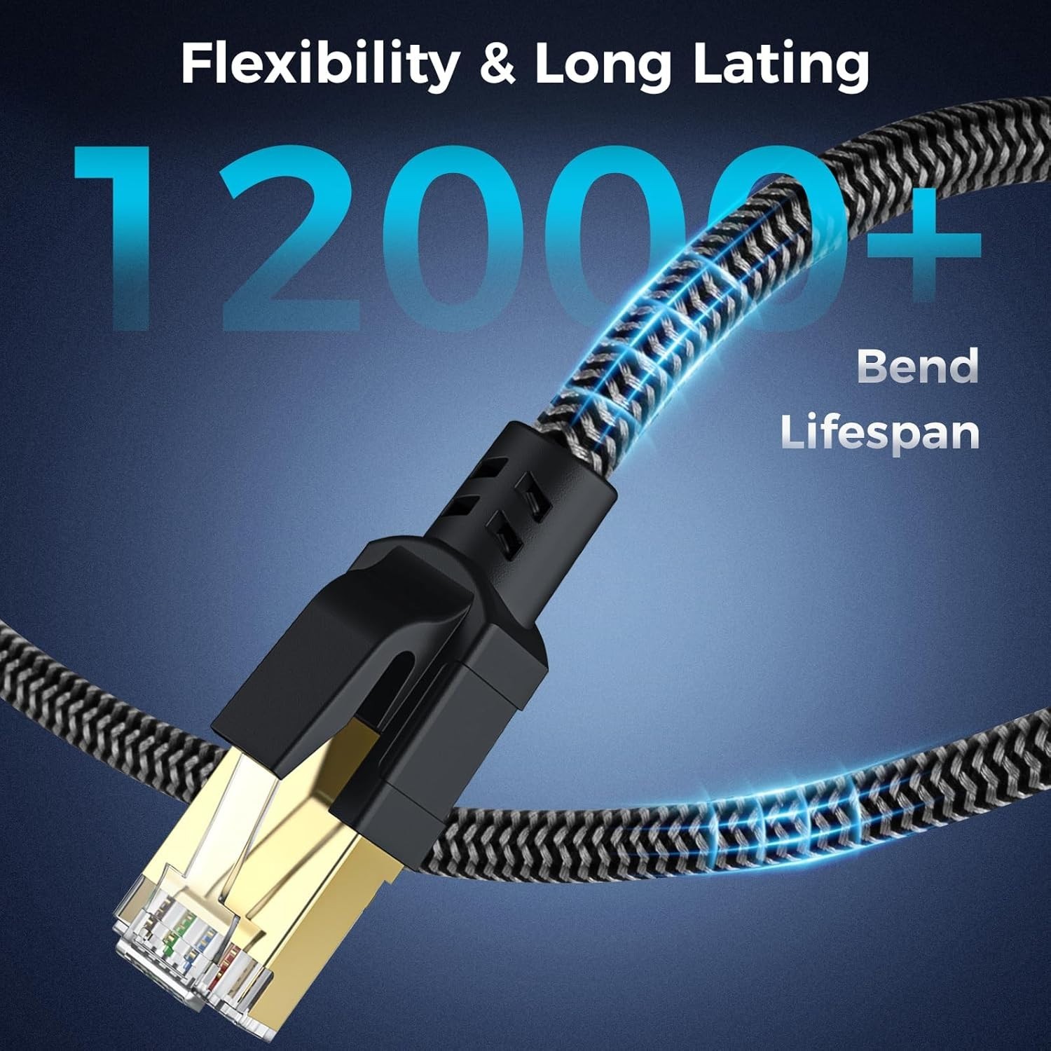 Cat 8 Ethernet Cable 6FT – 40Gbps High-Speed with Gold Plated Connectors