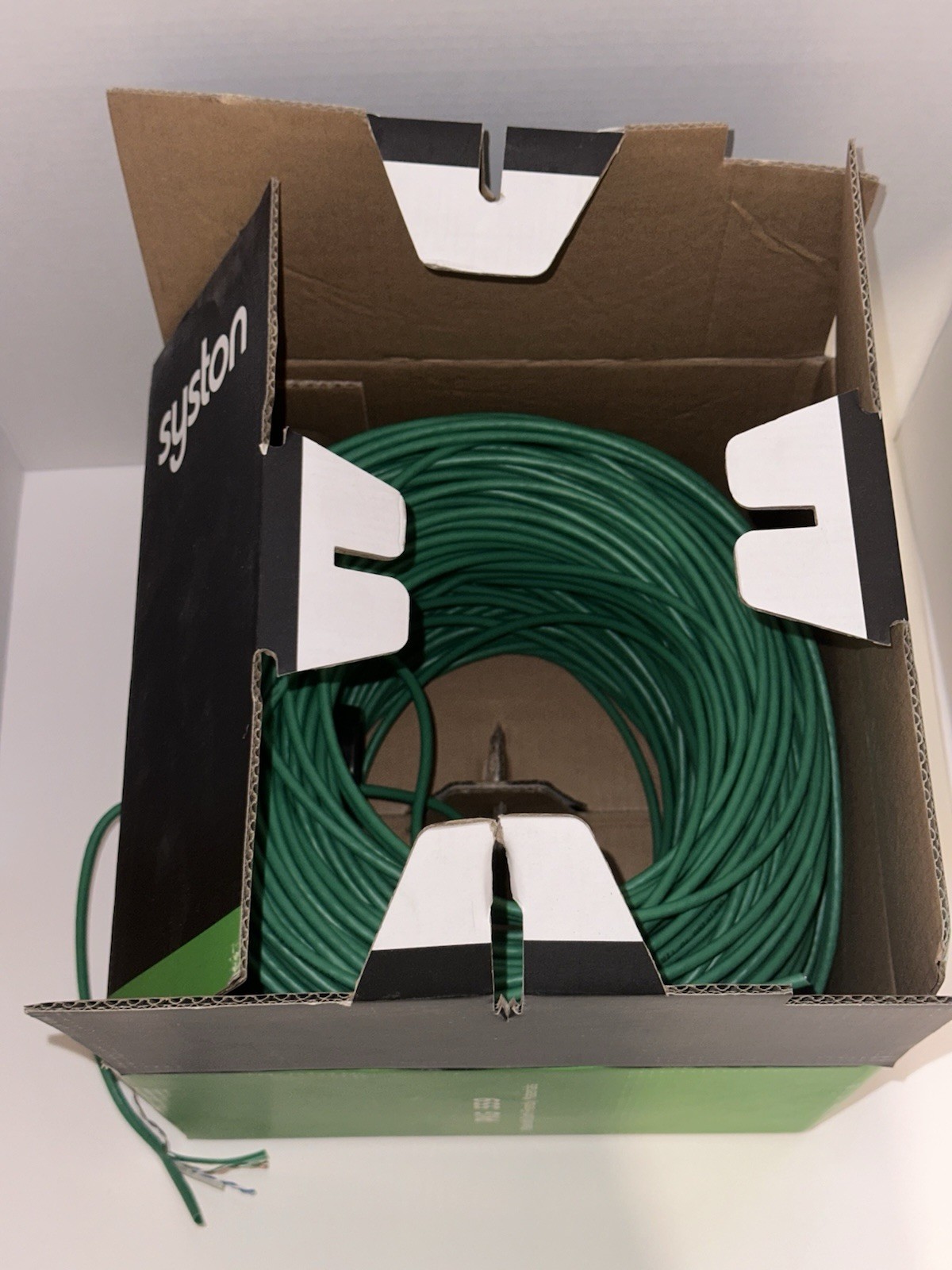 Syston Cat 6e Ethernet Cable 500 ft CMR UTP 23 AWG 600 MHz Bulk Bare Copper Wire