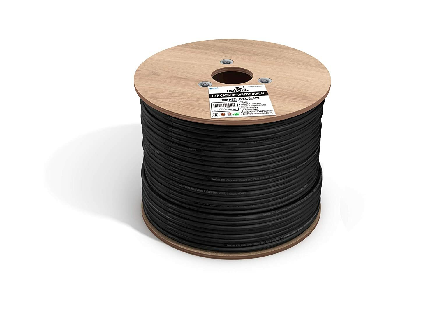 fast Cat. Direct Burial CMX Outdoor Ethernet Cable 500ft