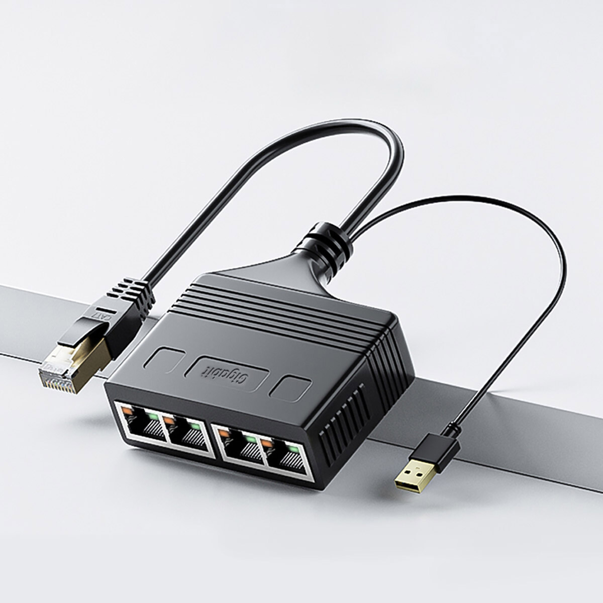 1000Mbps 1 IN 4 Out Ethernet Splitter Adapter Cable LAN Network Internet RJ45-