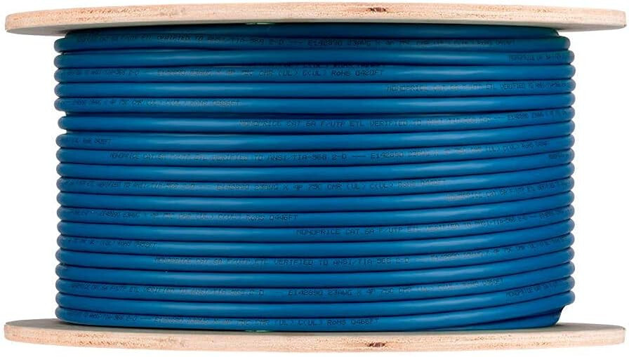 Monoprice Cat8 Cable 250ft Bulk Blue 22AWG 40G For Ethernet Switch Modem Router
