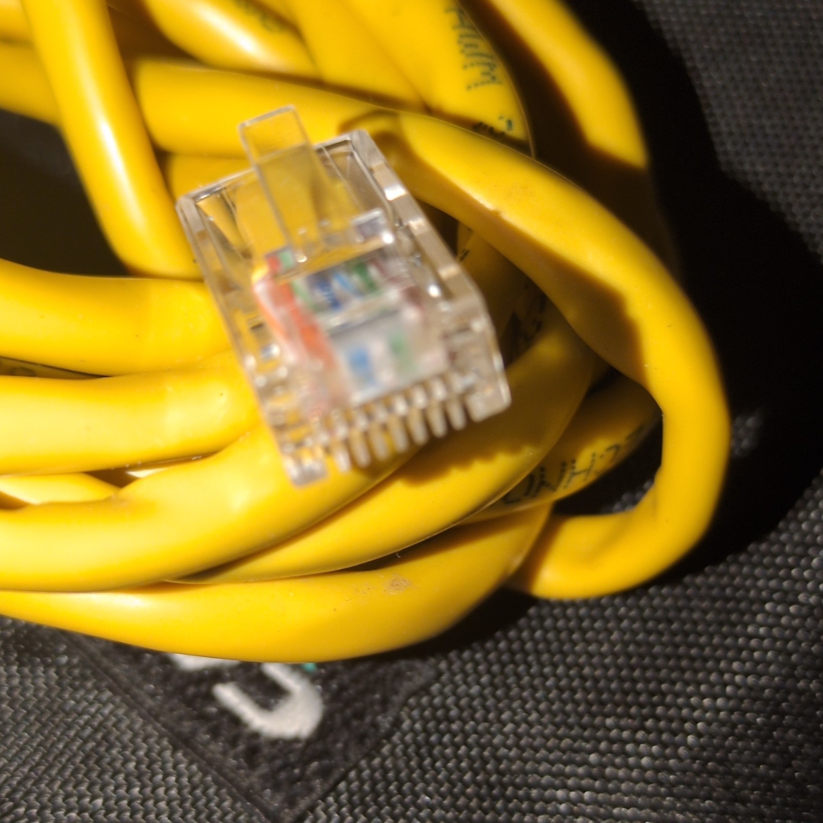 Yellow Cat5e Ethernet Patch Cable 3ft RJ-45 Male to Male Round