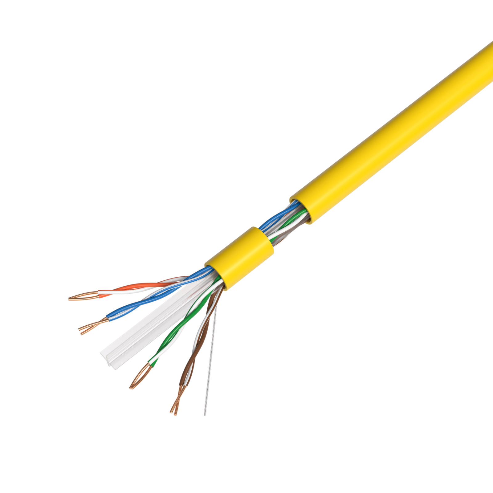 1000FT CAT6 ETL CMR Ethernet Cable 23AWG 550MHz Solid Copper Riser Wire Yellow