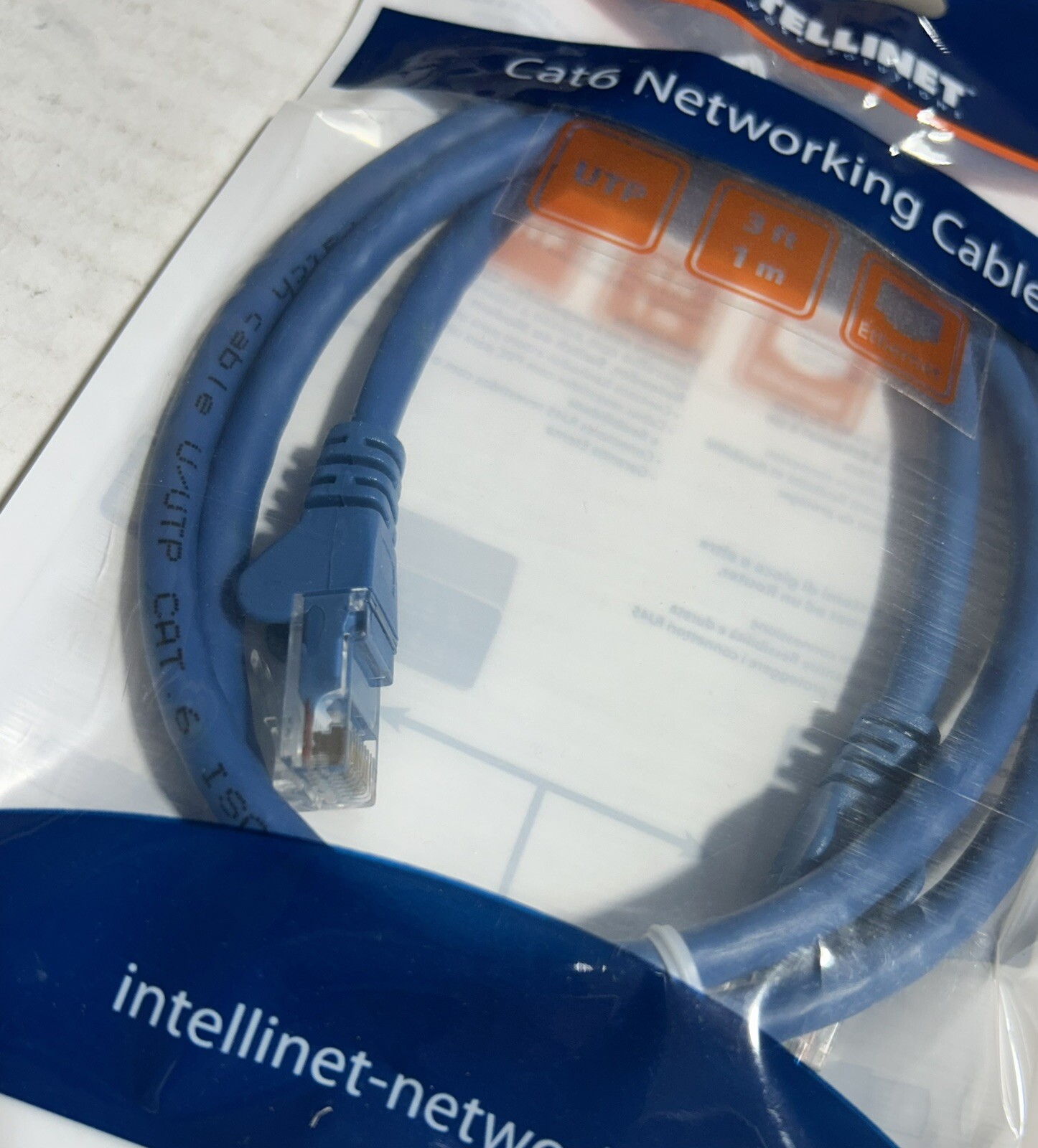 12 Pack Of Cables Intellinet 342582 3ft Blue Cat6 Snagless Patch Cable-Free Ship