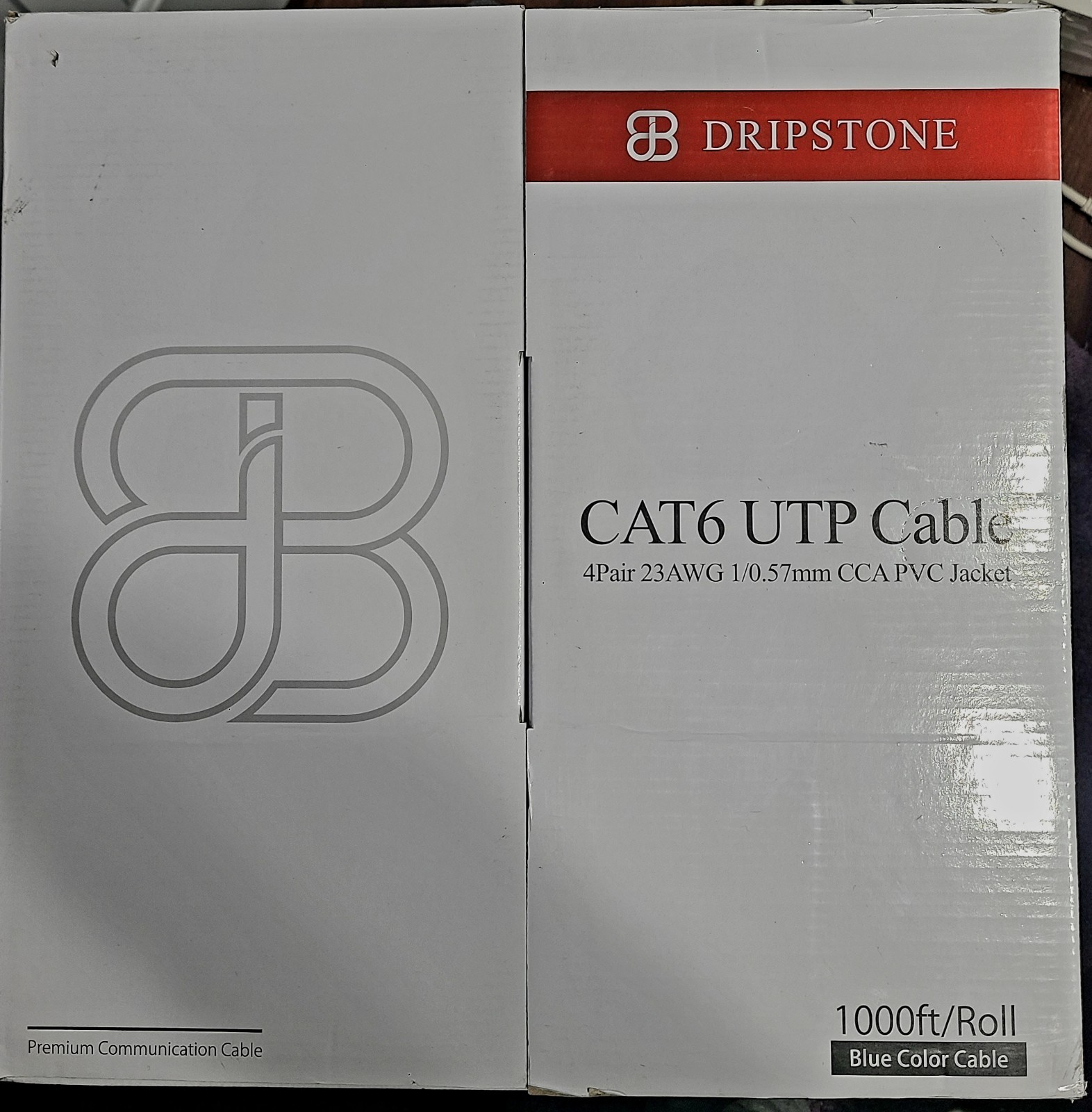Dripstone CAT6 Ethernet Cable 1000ft Bulk Network LAN Wire 23AWG Solid CCA UTP 5