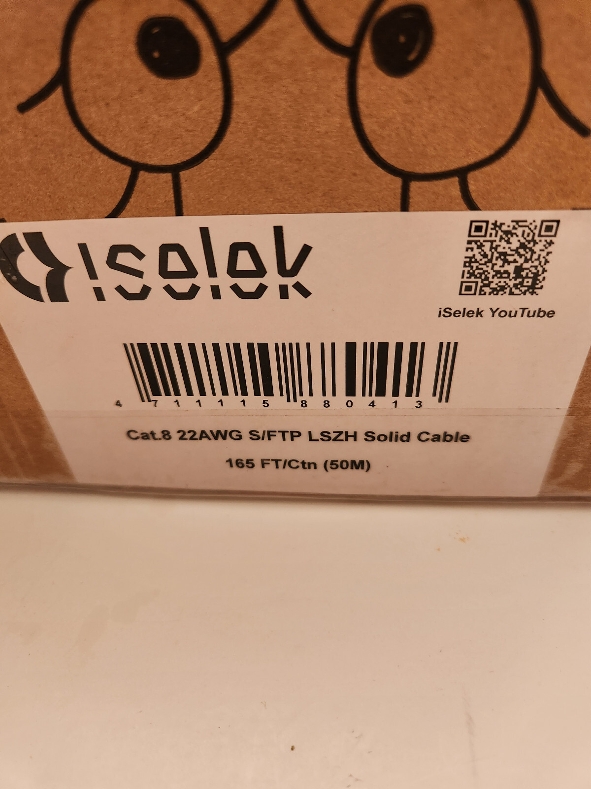 iSelek Cat. 8 22AWG S/FTP LSZH Solid Cable 165ft