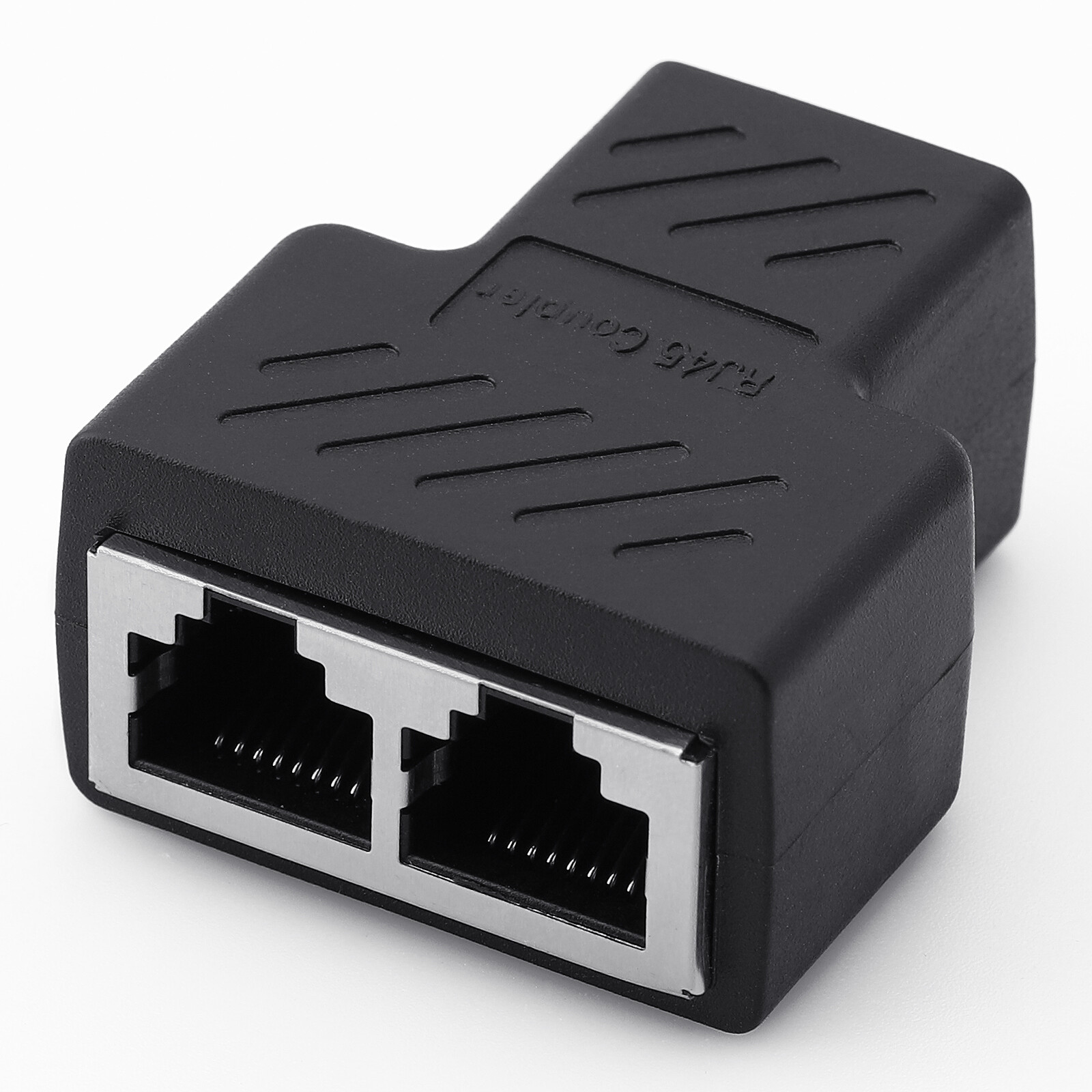 2 PC RJ45 Splitter Adapter LAN Ethernet Cable 1-2 Way Dual Female Port Connector