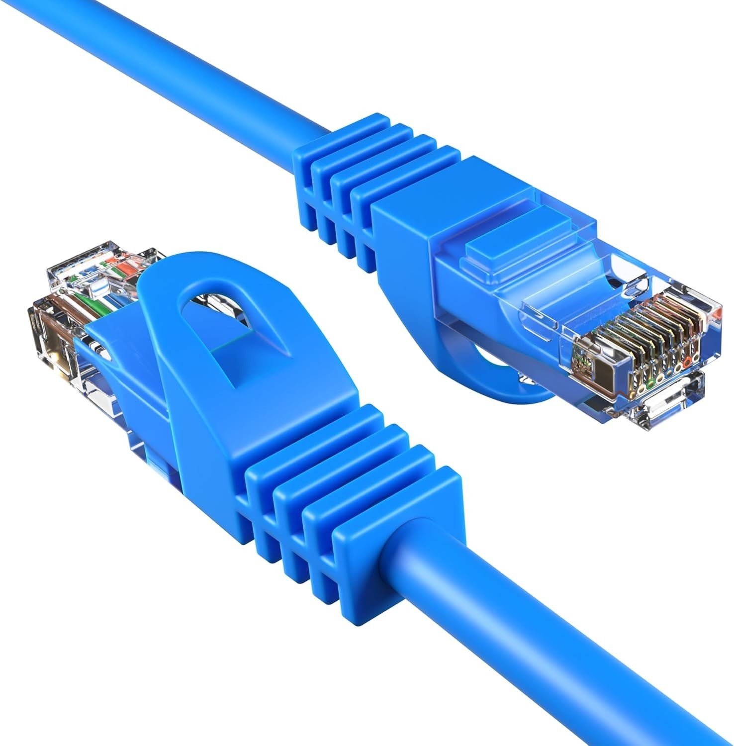 Cat5e Ethernet Patch Cord LAN Network Cable RJ45 UTP 25FT – 200FT Blue Pack Lot