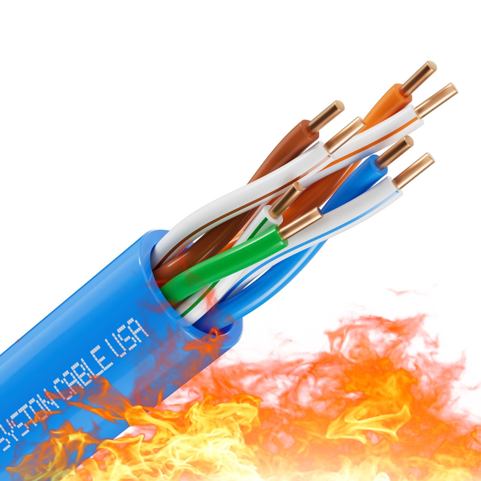 Syston Cat 5e Ethernet Network Cable 350MHz 24AWG UTP Solid Copper Wire-CMP Bulk