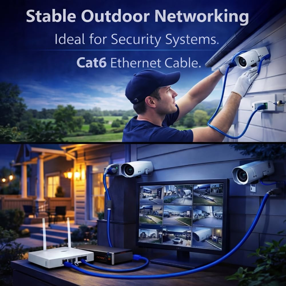 CAT6 CCA Outdoor Ethernet Cable 1000FT 305 23AWG Solid, UTP, Weatherproof