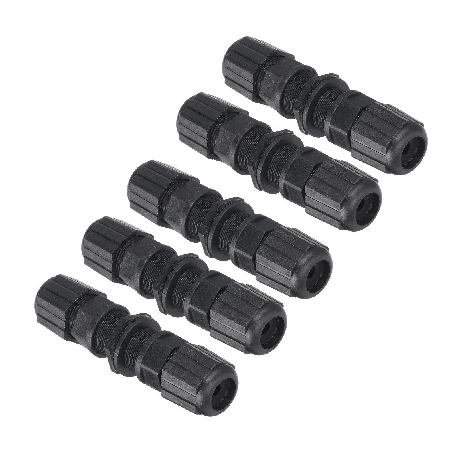 5PCS Waterproof RJ45 Coupler Dual Head IP67 Ethernet LAN Cable Connector