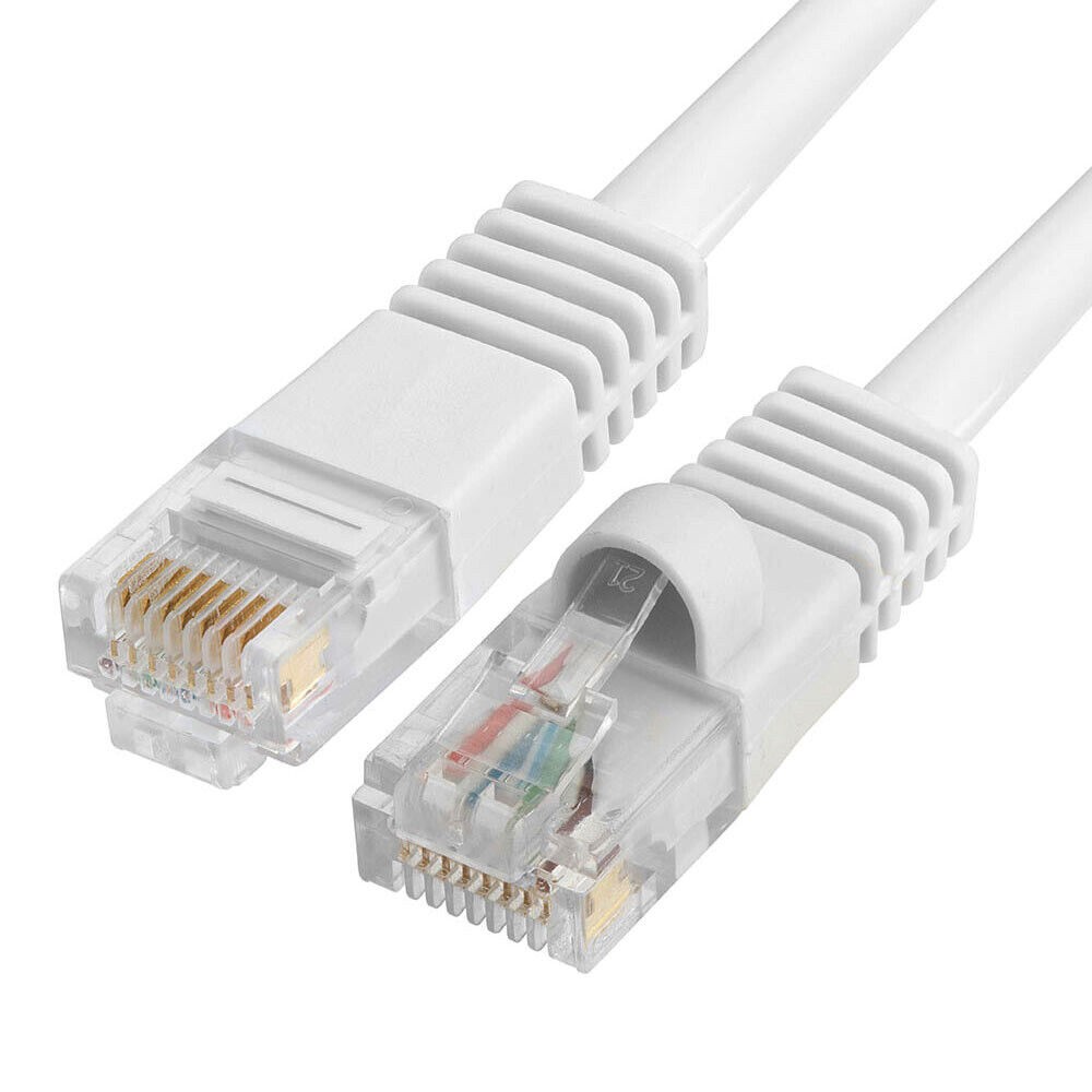 20 PACK Cat5e Cable White Cat 5 Patch Cord Ethernet RJ45 Connectors LAN Wire