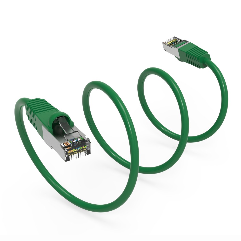 5 Pack of 12Ft CAT5E Shielded (FTP) Ethernet Network Booted Cable Green