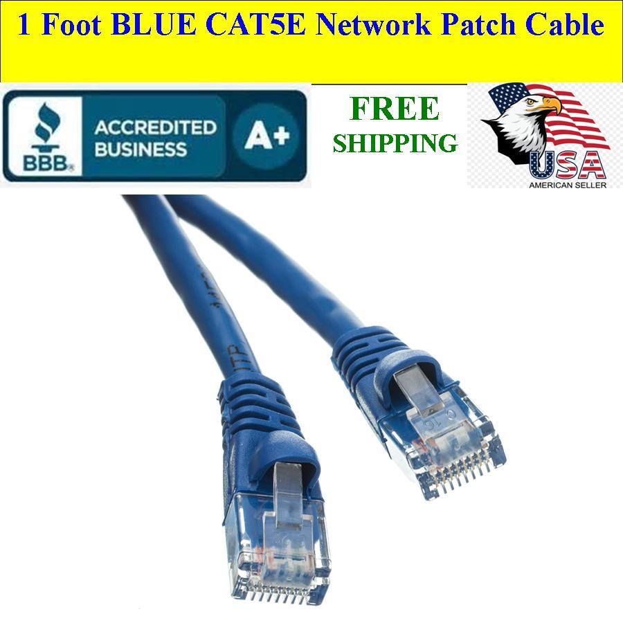 1 Ft Cat5e Ethernet Network Computer Patch Cable for PC, XBOX, PS3, PS4