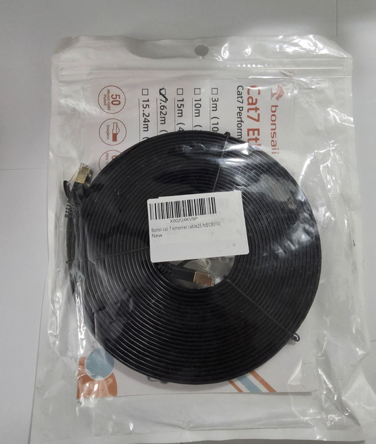 Bonsai CAT7 Ethernet Cable 25ft EC8010 High Speed Network Cable – NEW