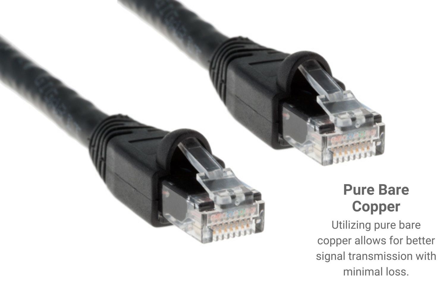 CAT6A Ethernet Patch Cable, Snagless, 6′, Black – Lifetime Warranty