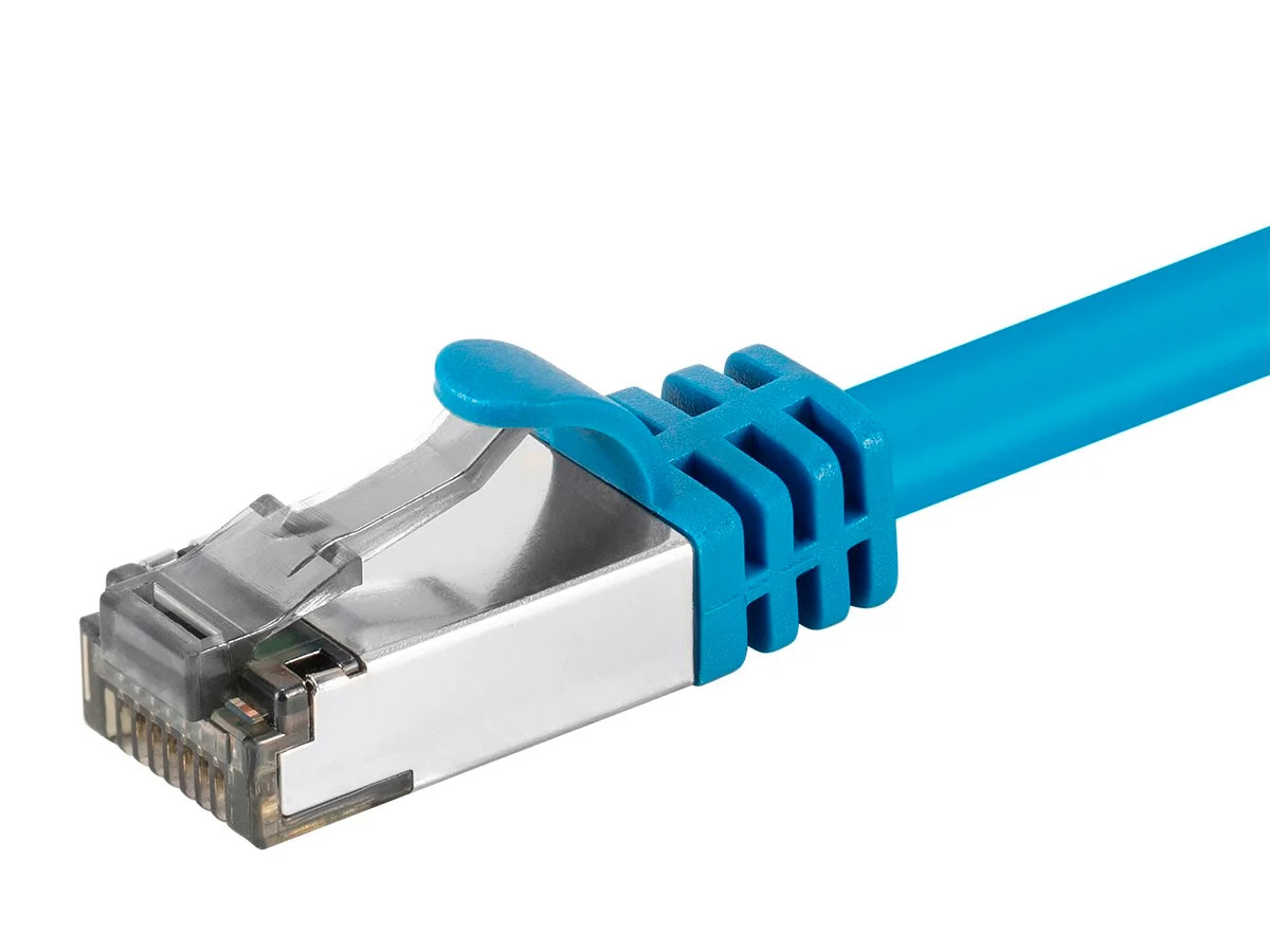 Monoprice Cat8 26AWG S/FTP Ethernet Network Cable – 3 Feet – Blue, 2GHz, 40Gbps