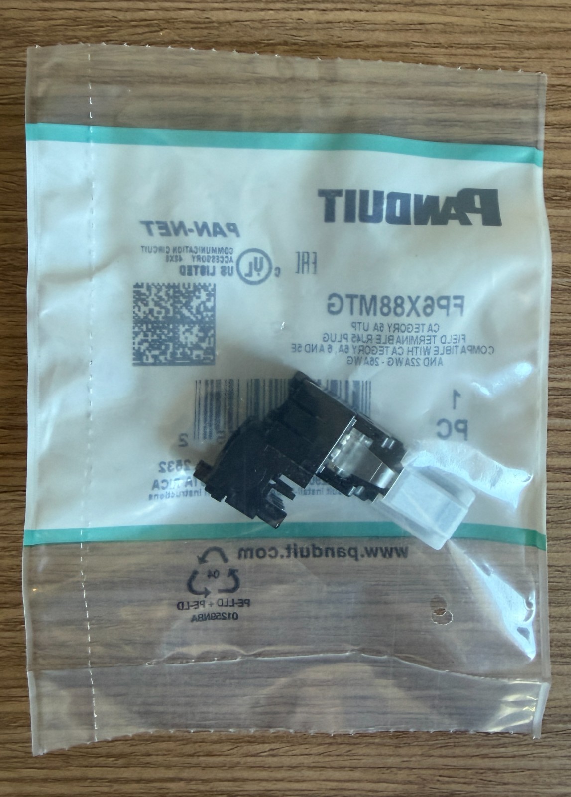 5 Pack – Panduit FP6X88MTG RJ45 Cat 6A UTP Field Term Plug 22-26 AWG